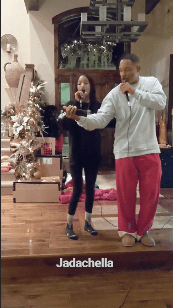 Will Smith and daughter Jaden performing a song | Photo: Instagram/Jada Pinkett-Smith/stories