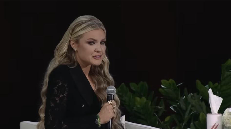 Erika Kirk during an interview for Megyn Kelly's live tour, from a video dated November 24, 2025 | Source: Youtube/Megyn Kelly