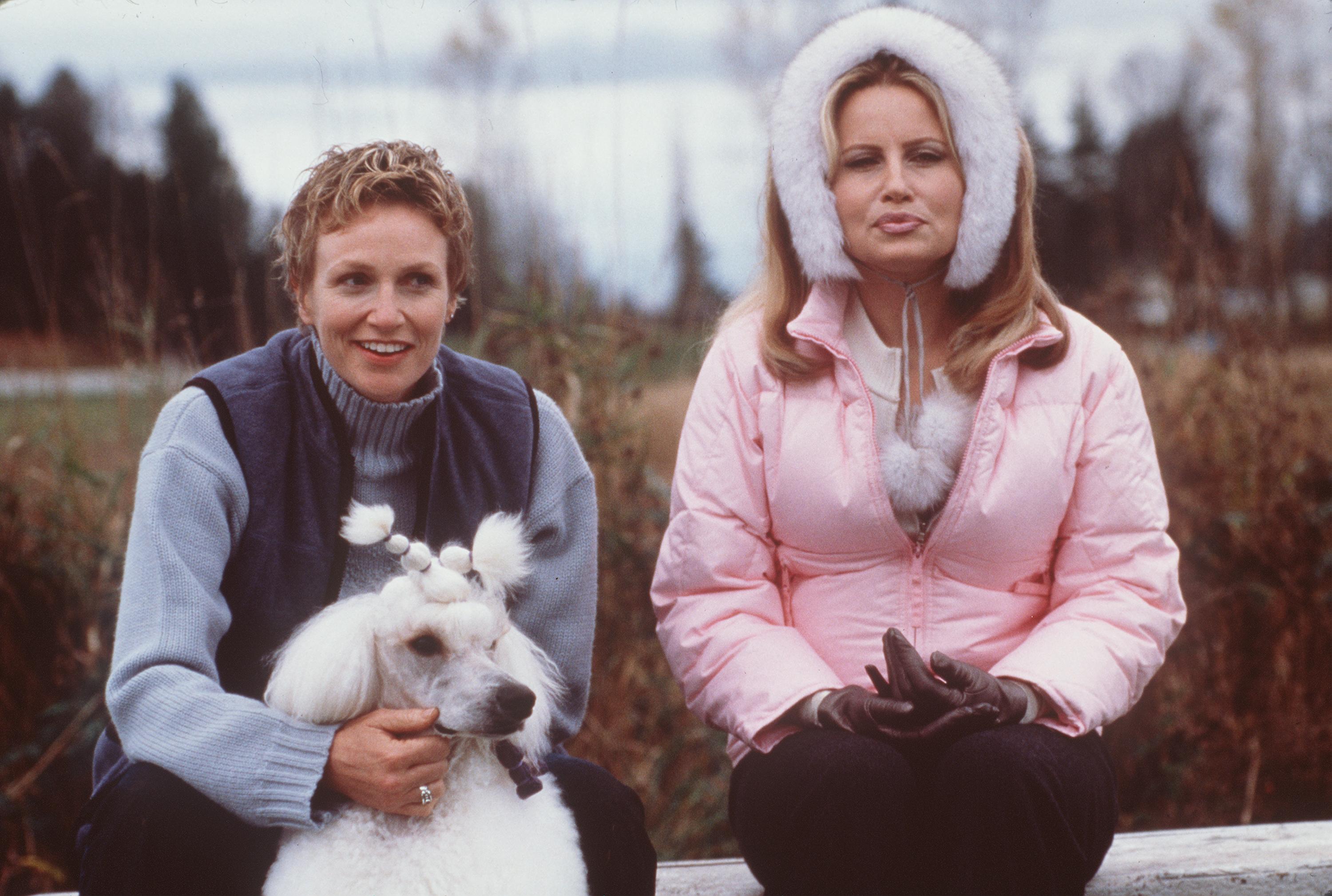 Jane Lynch as Christy Cummings and Jennifer Coolidge as Sherri Ann Ward in Castle Rock Entertainment's film, "Best In Show" | Source: Getty Images