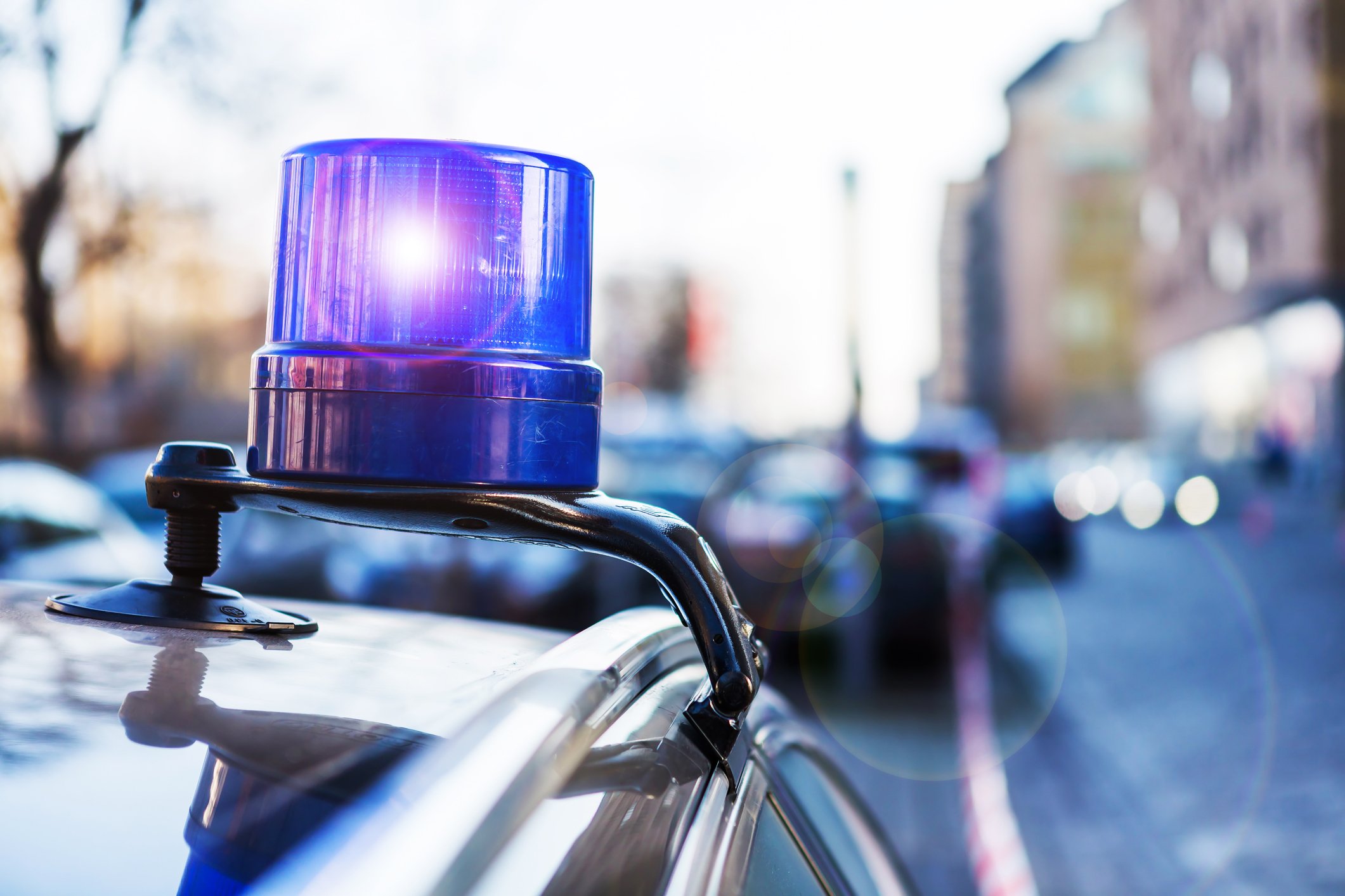 Polizeilicht auf einem Wagen der deutschen Polizei | Quelle: Getty Images