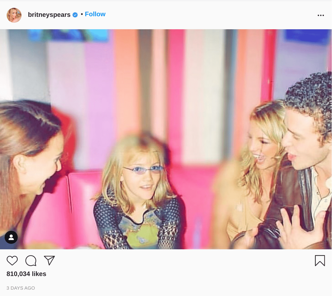 Britney Spears' Instagram post to wish her sister Jamie a Happy Birthday | Source: instagram.com/britneyspears