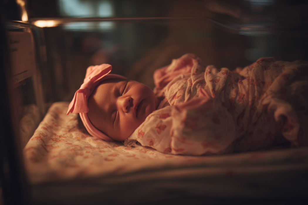 A newborn baby girl sleeping in a bassinet | Source: Midjourney