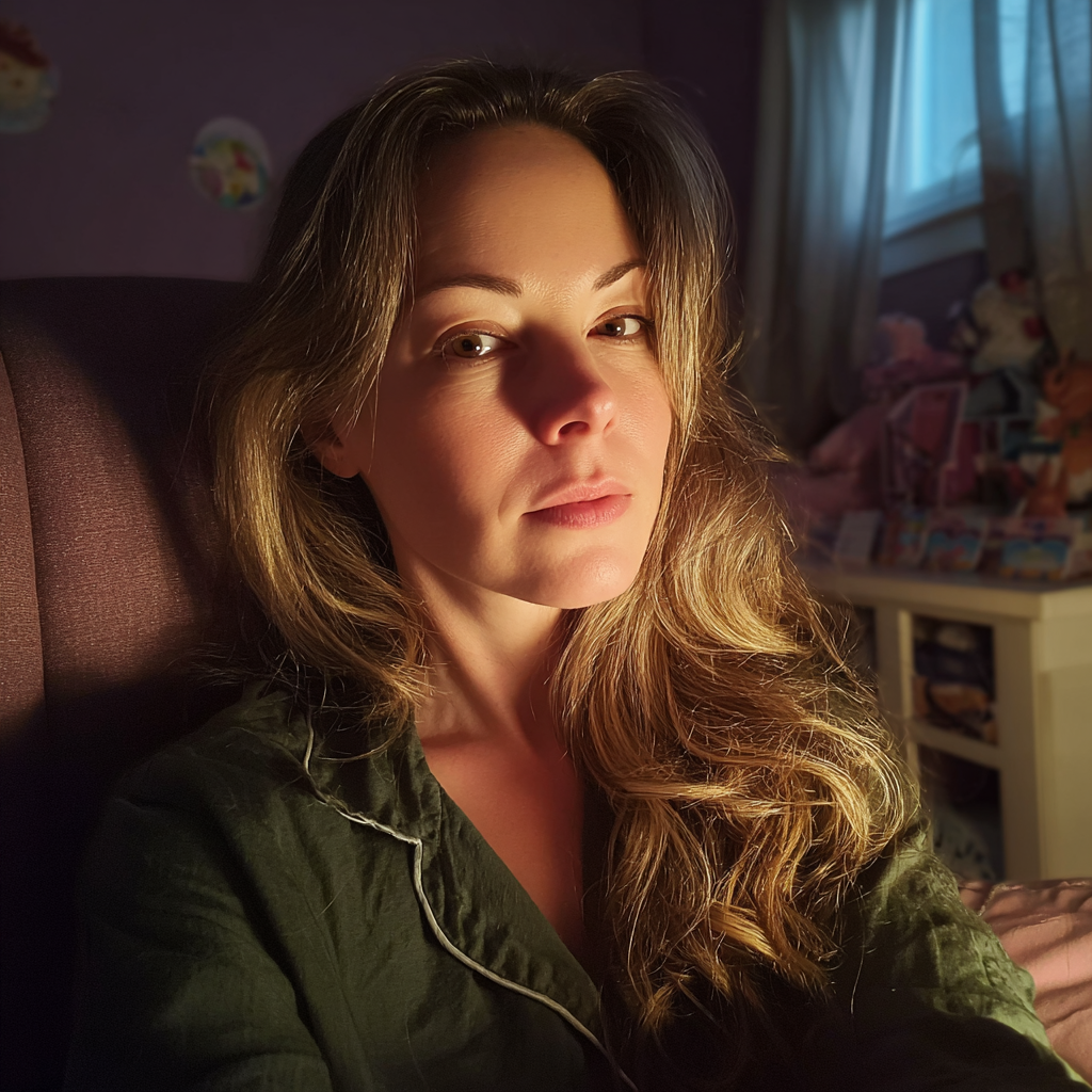 A woman sitting in an armchair | Source: Midjourney