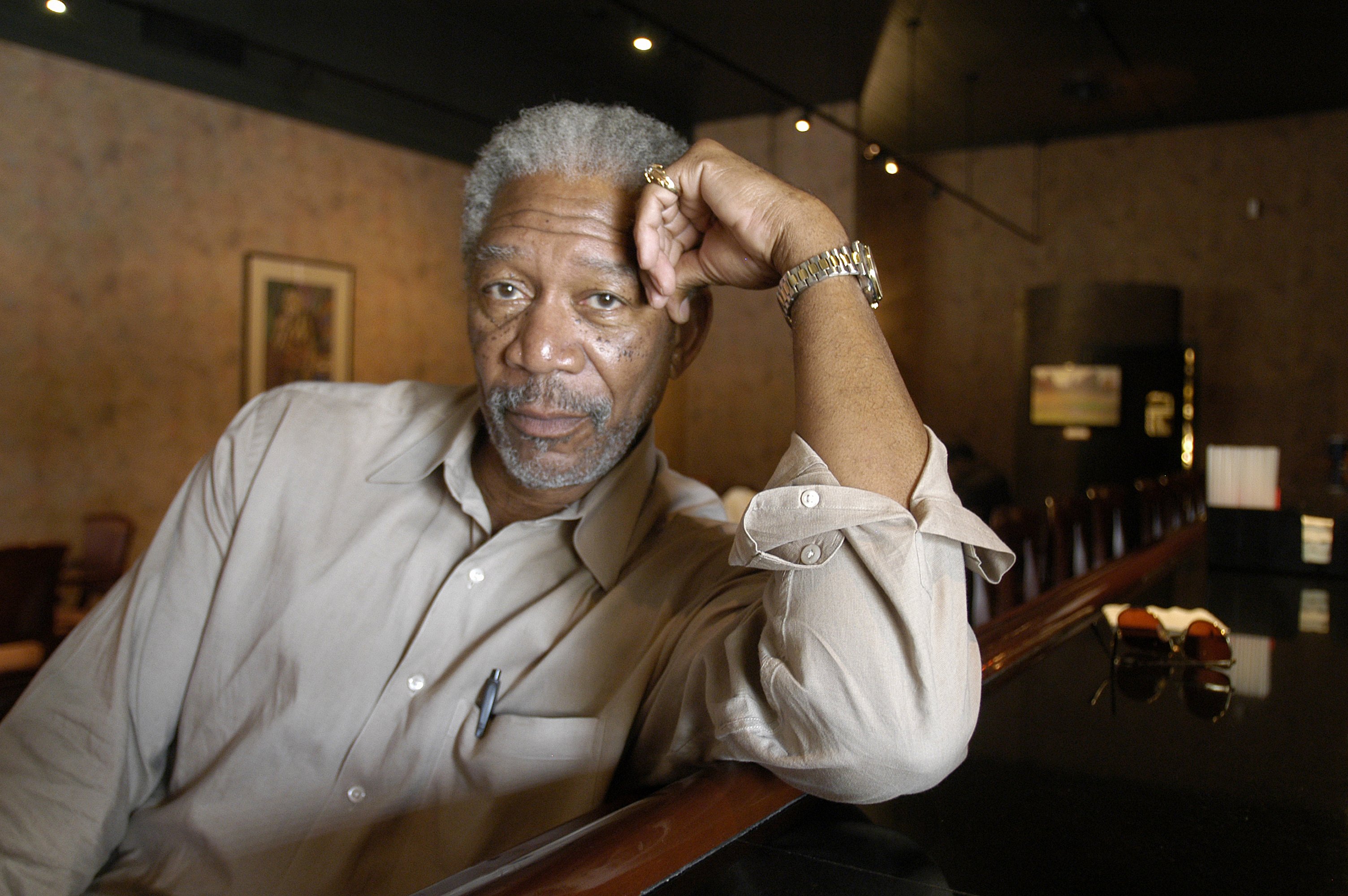 Morgan Freeman at his upscale restaurant Madidi on September 23, 2005, in Clarksdale, Mississippi. | Source: James Patterson/Getty Images