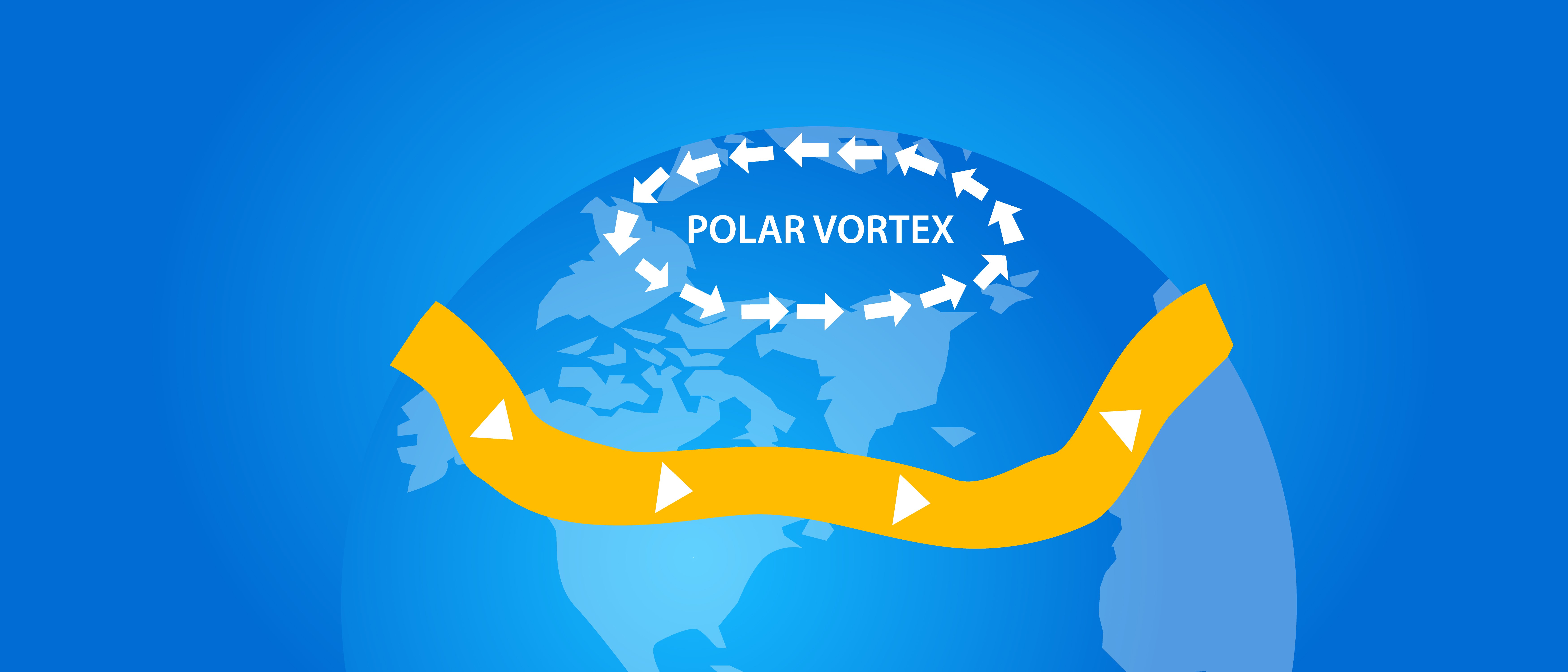 Polar vortex illustration globe wind direction. | Photo: Shutterstock