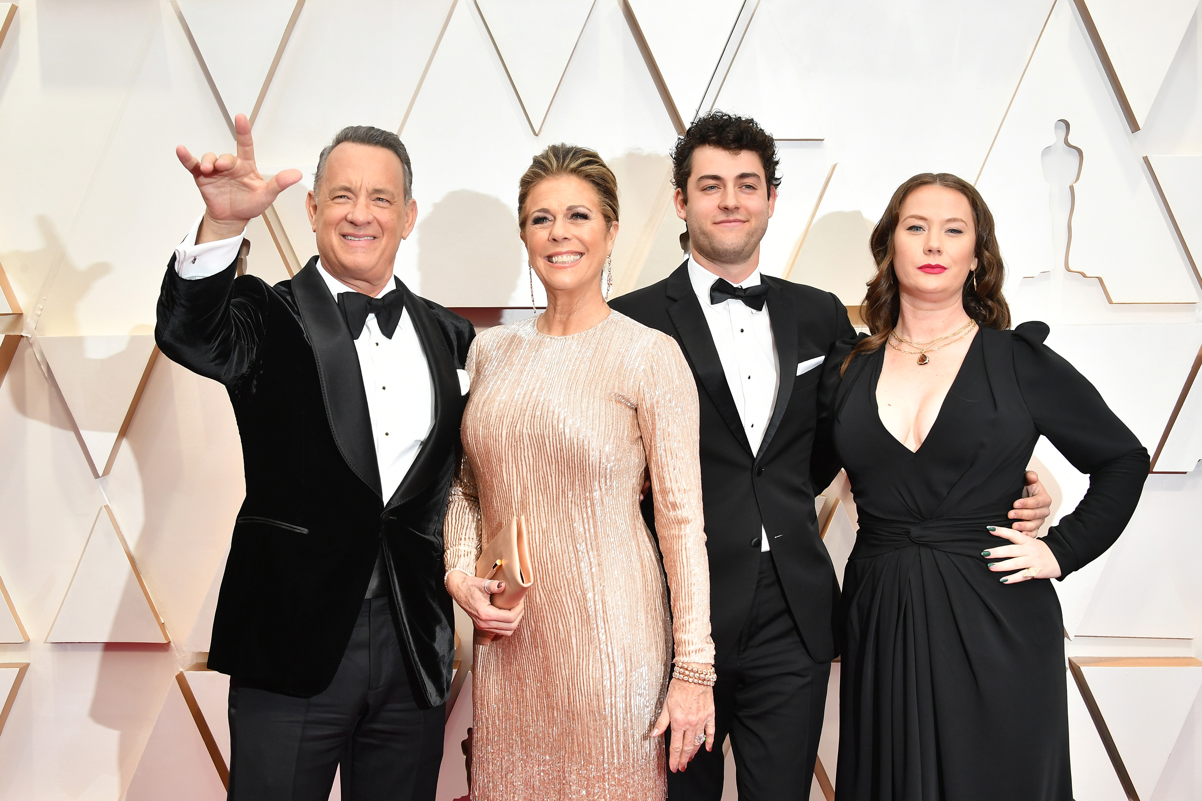 (L-R) Tom, Rita Wilson, Truman Hanks, and Elizabeth Hanks attend the 92nd Annual Academy Awards on February 9, 2020, in Hollywood, California. | Source: Getty Images