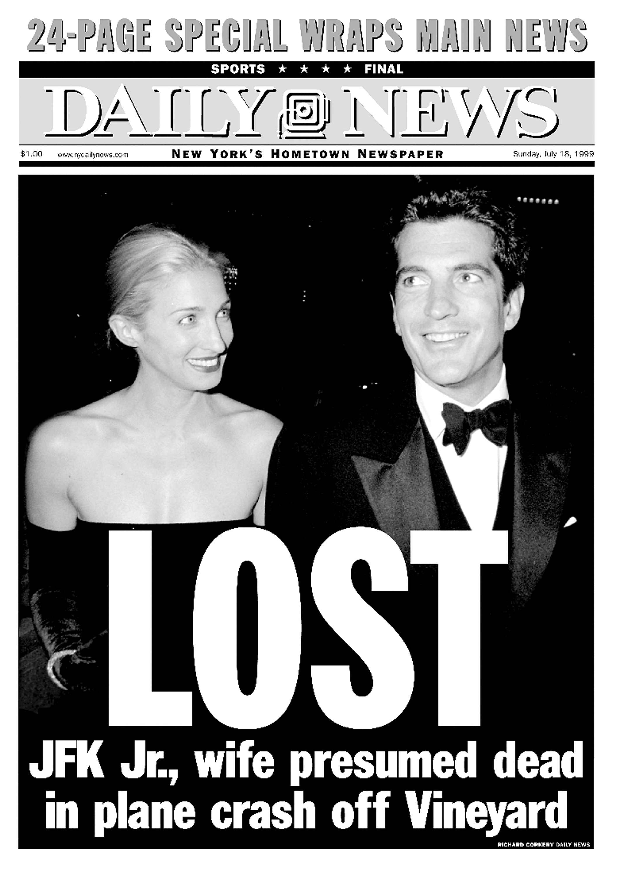 The front page of the Daily News dated July 18, 1999. | Source: Getty Images