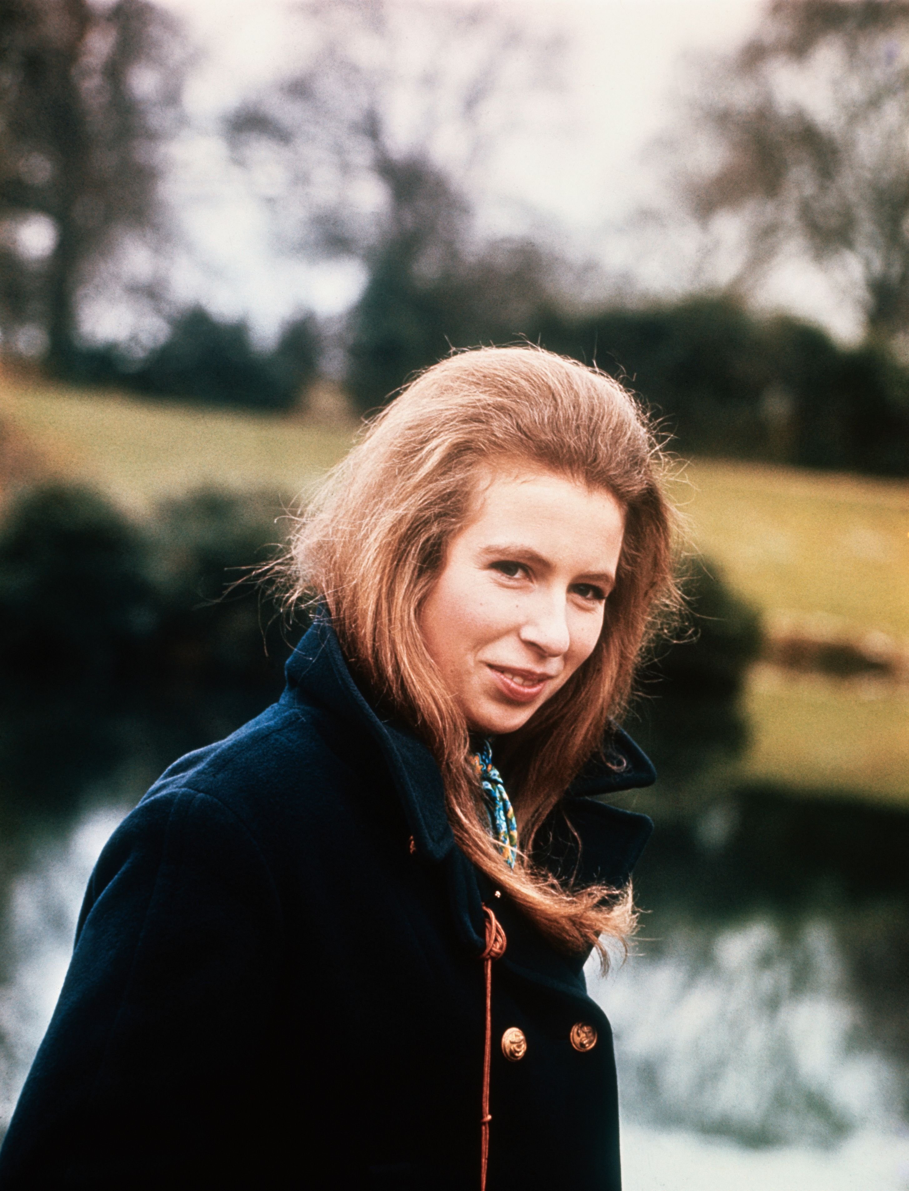 Princess Anne, 19, walking the grounds of Sandringham, the Royal Family's country residence. | Source: Getty Images