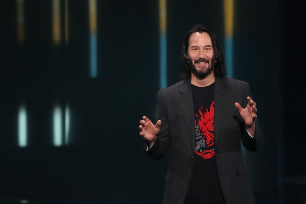 Actor Keanu Reeves speaks about "Cyberpunk 2077" from developer CD Projekt Red during the Xbox E3 2019 Briefing at The Microsoft Theater | Photo: Getty Images