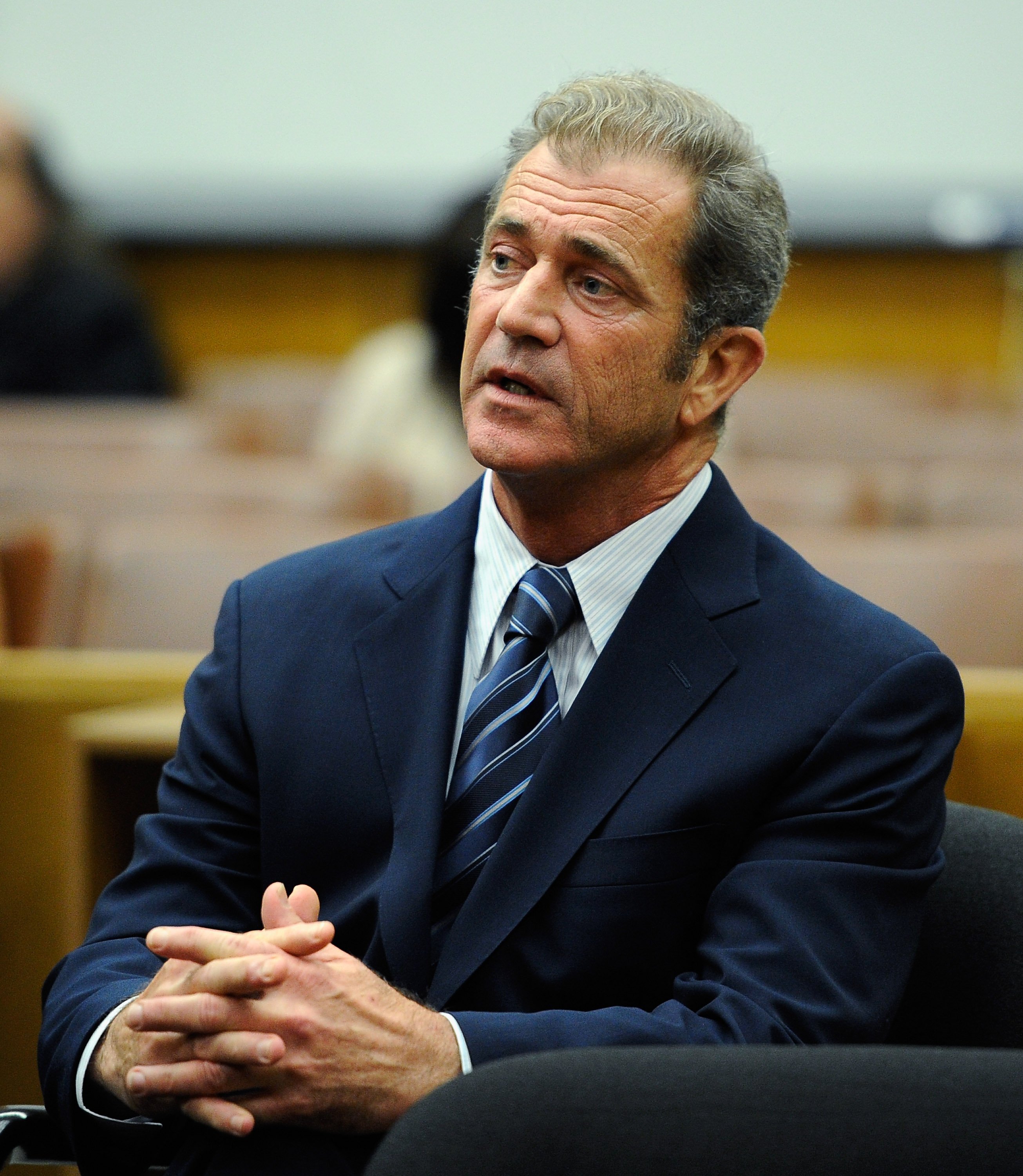 Mel Gibson at a hearing in a Los Angeles Superior Court to finalize financial issues in a custody battle with Oksana Grigorieva on August 31, 2011, in California | Source: Getty Images