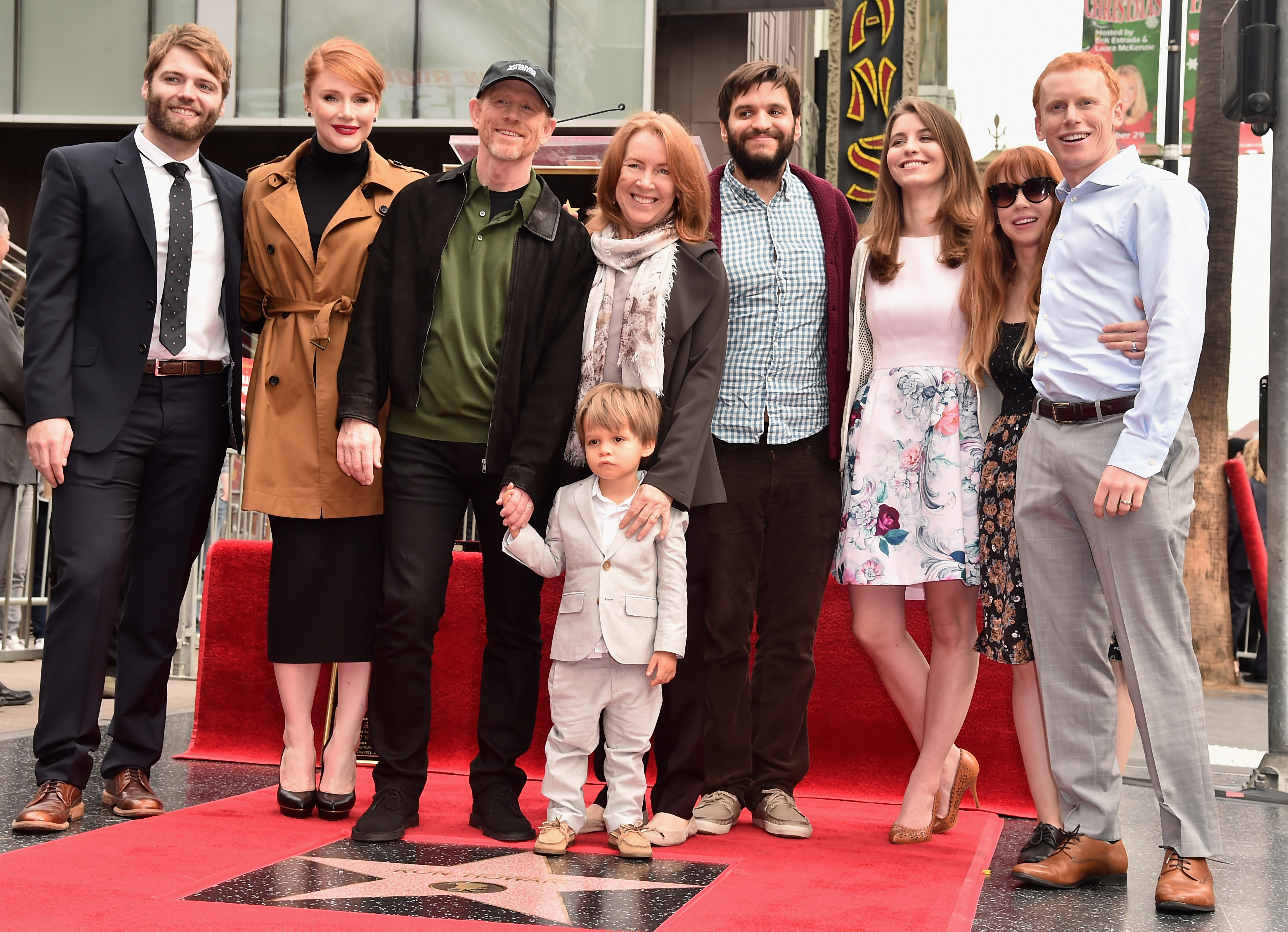 Ron Howard and his family attend a ceremony honoring him with the 2,568th Star on The Hollywood Walk of Fame on December 10, 2015 | Source: Getty Images