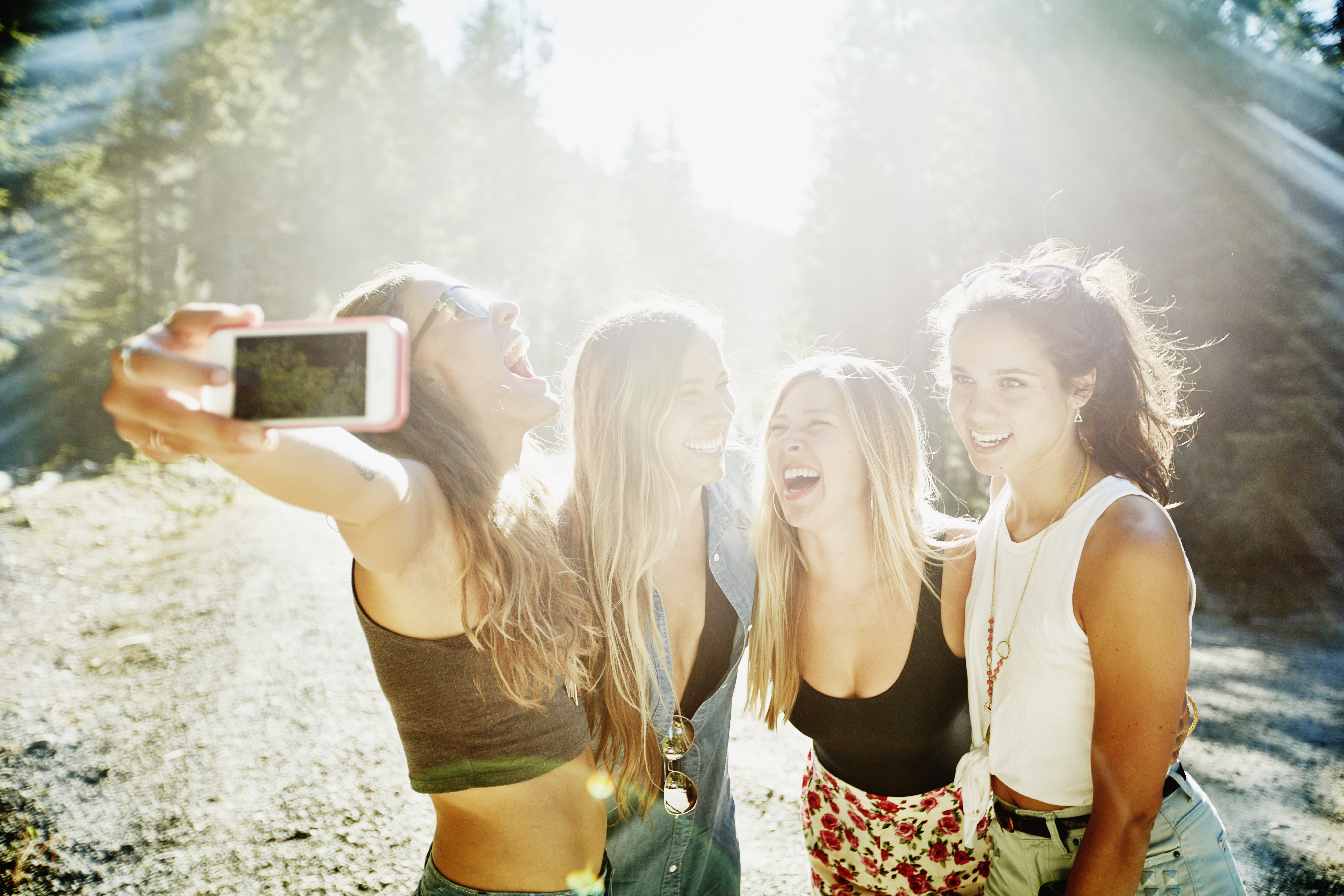 Four young women taking a selfie | Source: Getty Images