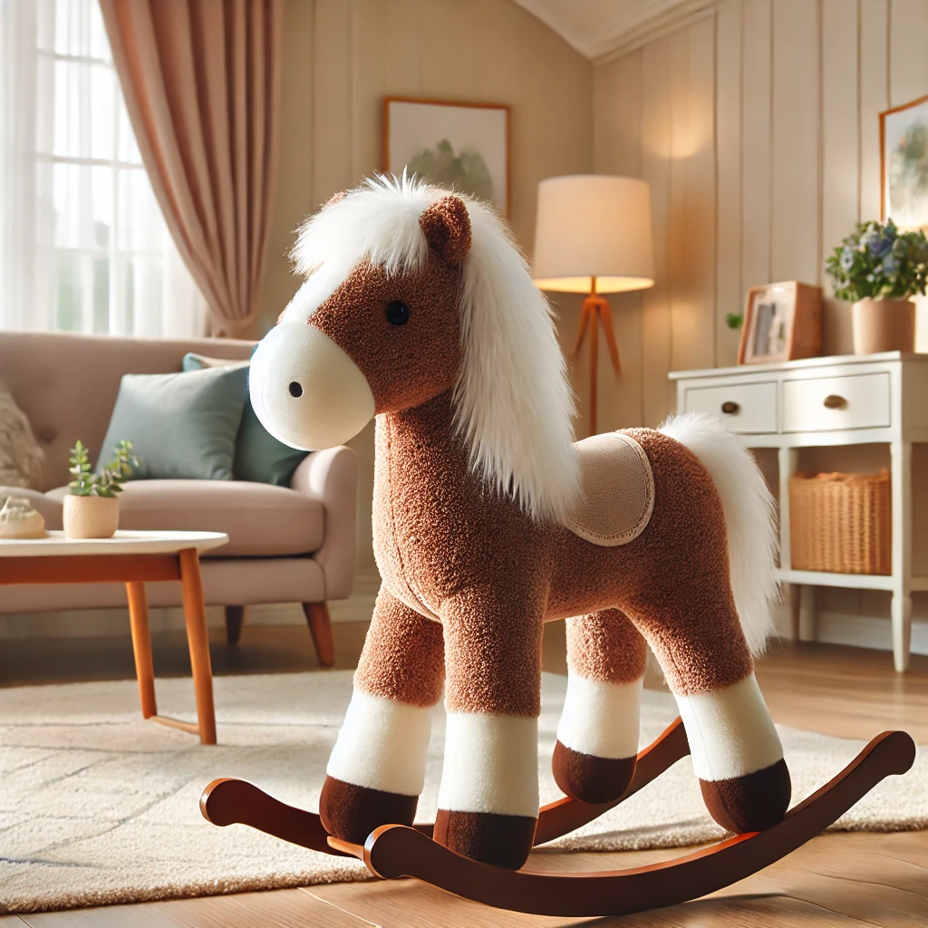 A rocking horse in a living room | Source: DALL-E