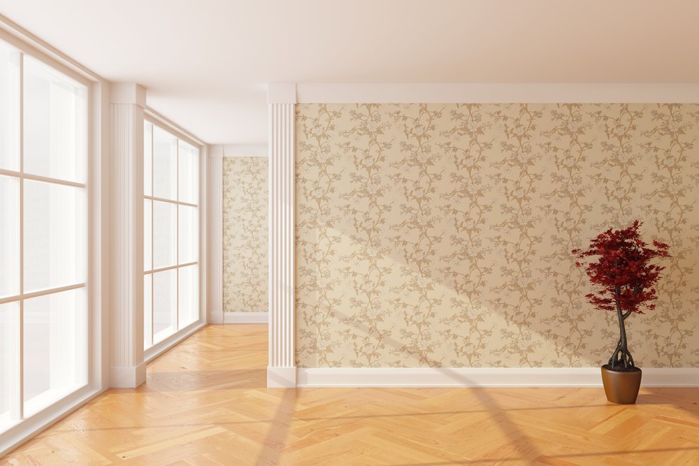 Paredes con papel pintado. Fuente: Shutterstock Paredes con papel pintado. Fuente: Shutterstock