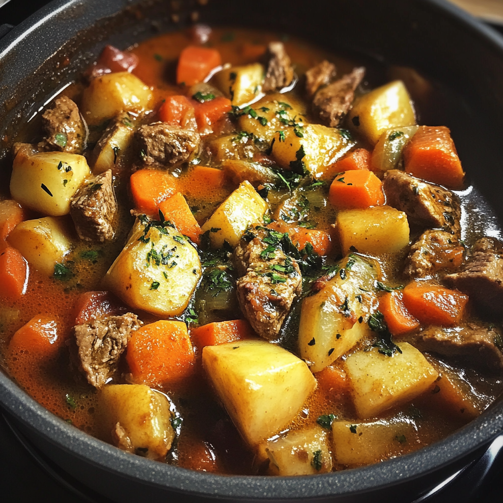 A pot of stew on a stove | Source: Midjourney