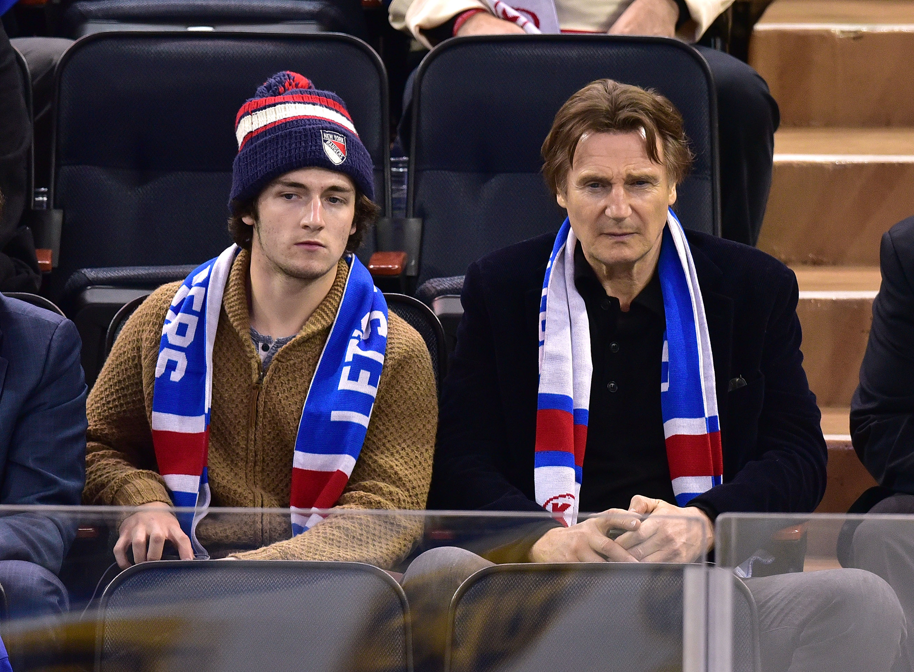  Daniel Neeson and Liam Neeson on January 20, 2015 in New York City | Source: Getty Images