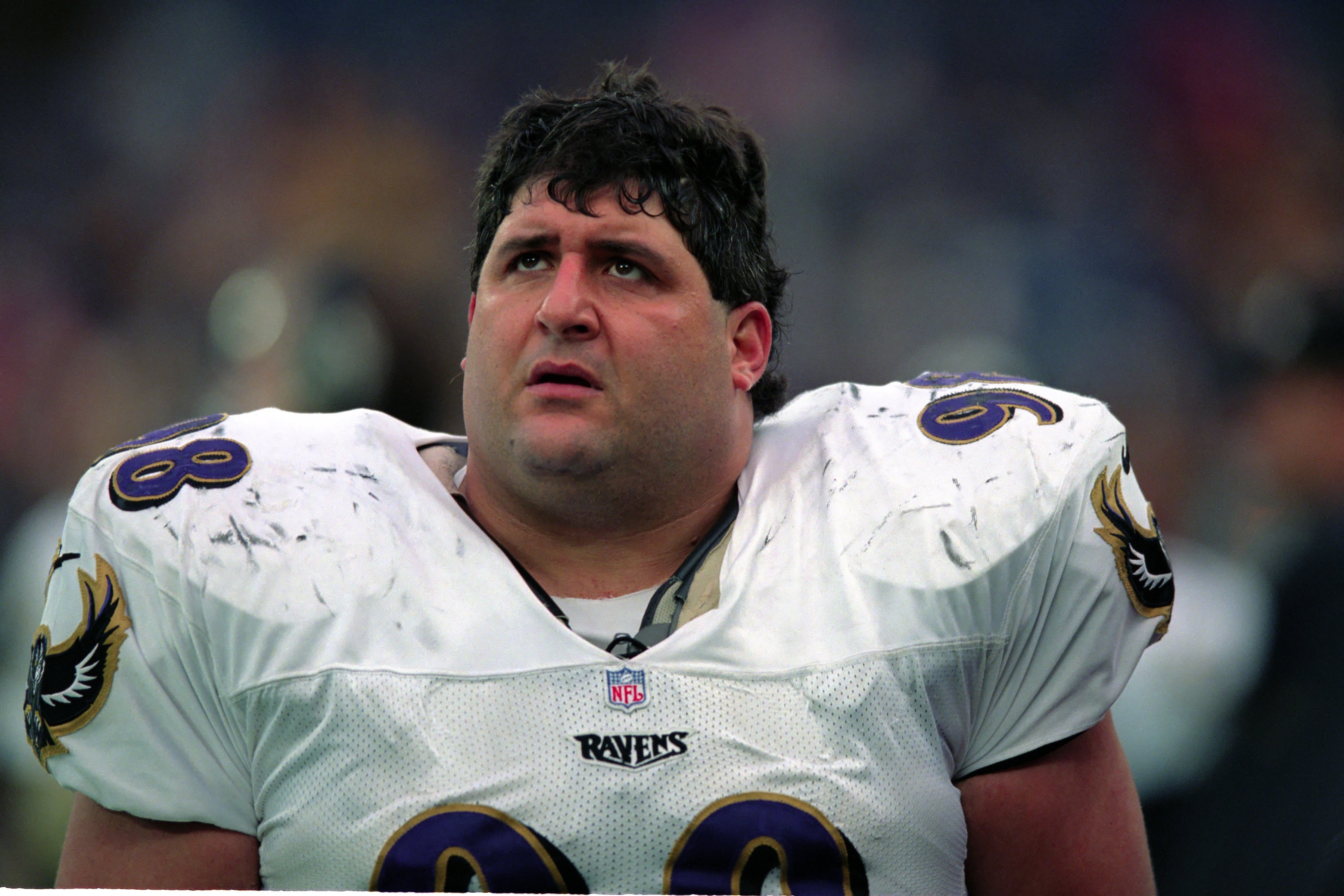 Tony Siragusa of the Baltimore Ravens looks on from the sideline during a game against the Pittsburgh Steelers at Three Rivers Stadium on December 12, 1999, in Pittsburgh, Pennsylvania. | Source: Getty Images