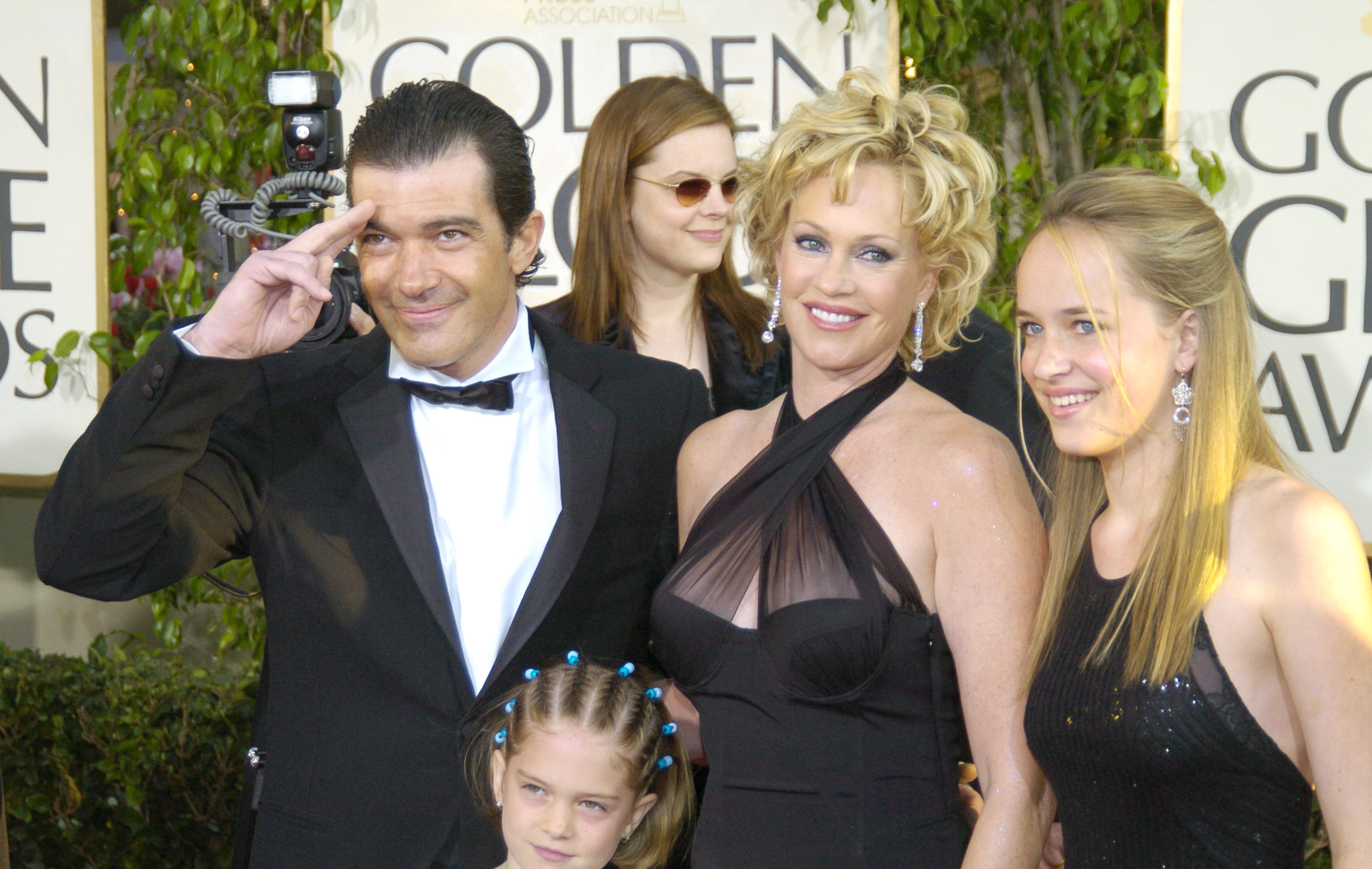 Antonio Banderas, Melanie Griffith and children during The 61st Annual Golden Globe Awards - Arrivals at The Beverly Hilton Hotel in Beverly Hills, California | Source: Getty Images