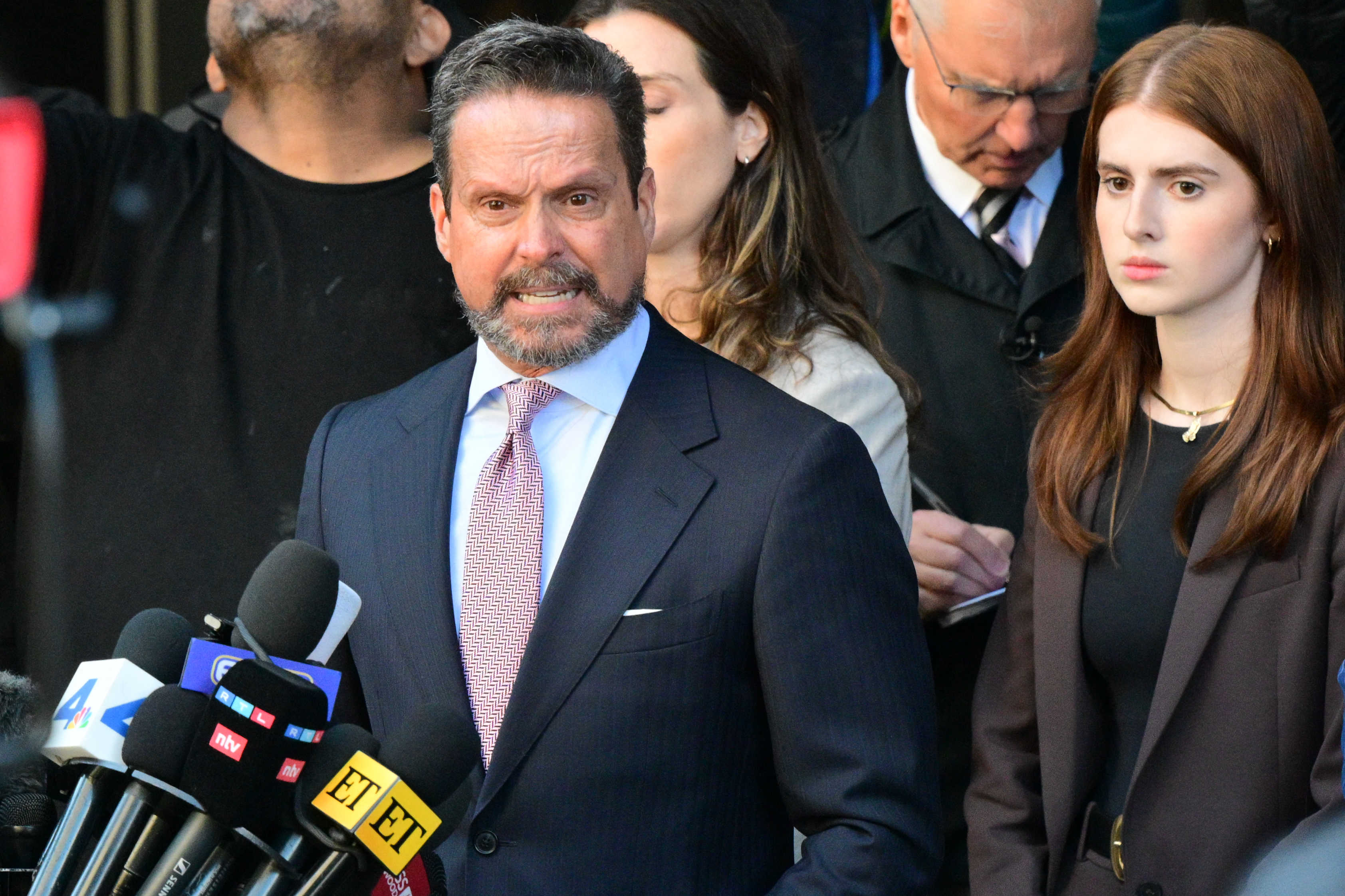 Attorney Alan Jackson speaks to reporters after Nick Reiner’s arraignment at Los Angeles Superior Court in California on January 7, 2026. | Source: Getty Images