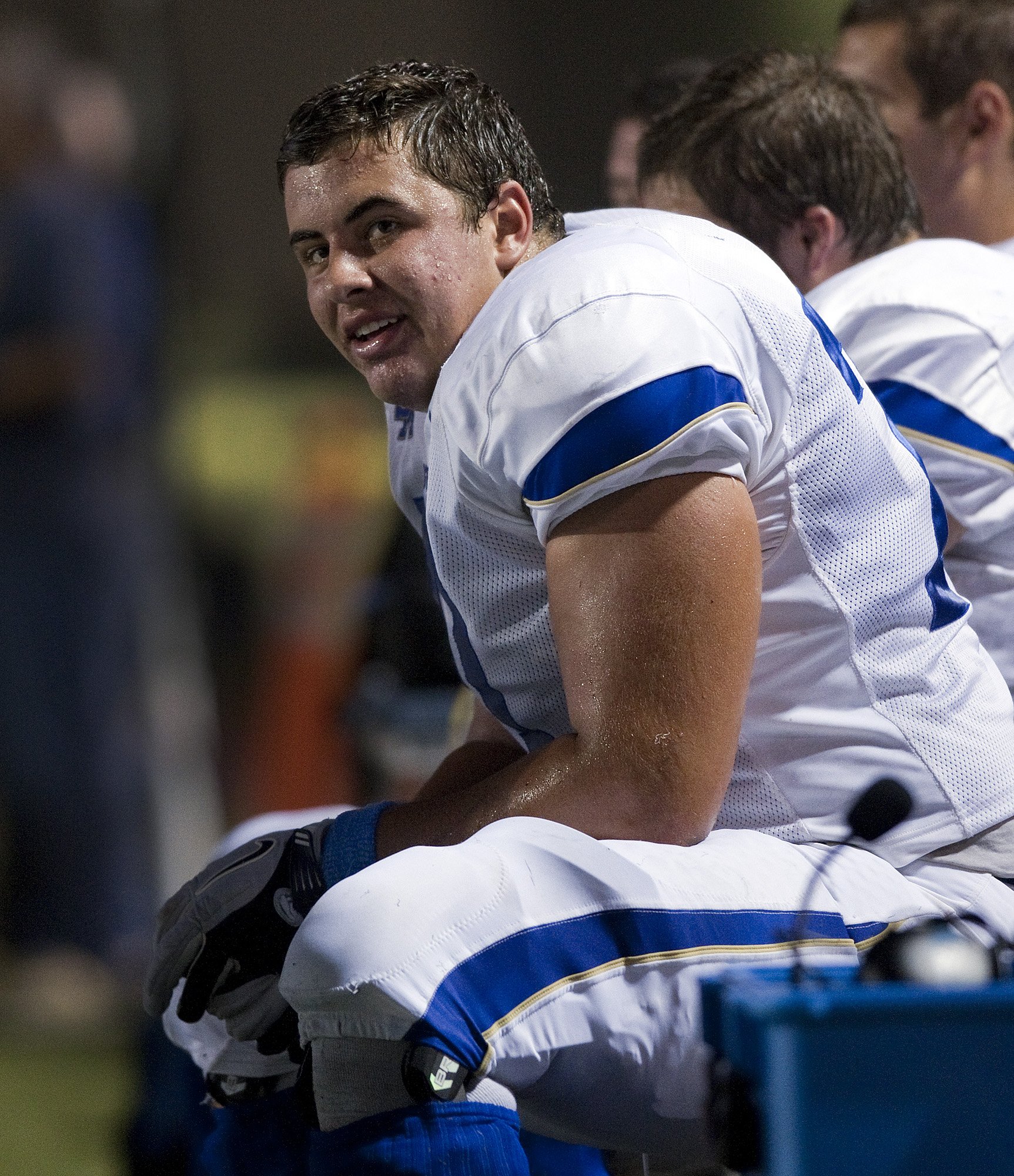 Santa Margarita lineman Max Tuerk takes a breather during the game against Trabuco Hills in on September 15, 2011. | Source: Getty Images.