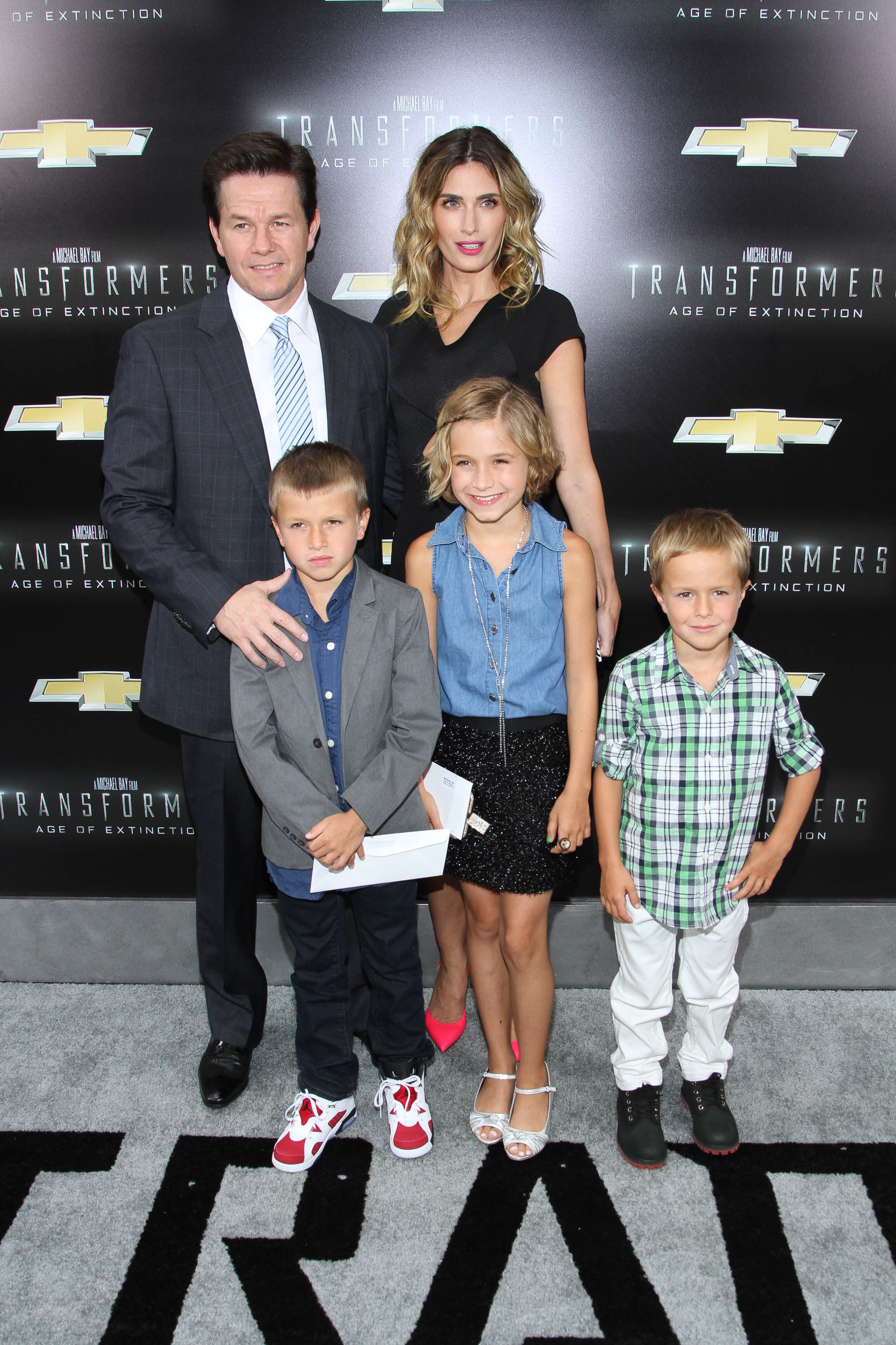 Mark Wahlberg with wife Rhea Durham and family attend "Transformers: Age Of Extinction" New York Premiere at Ziegfeld Theater on June 25, 2014 in New York City | Source: Getty Images 