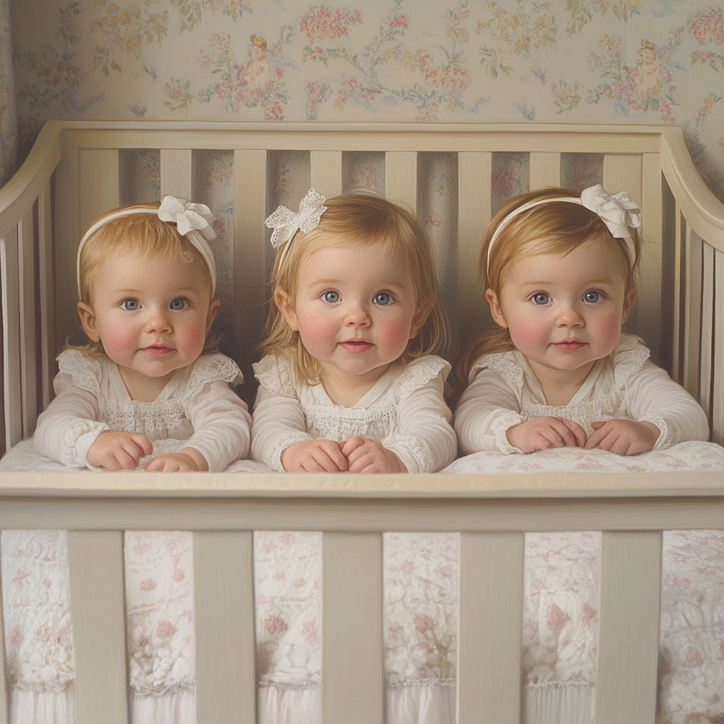 Triplets in a crib | Source: Midjourney