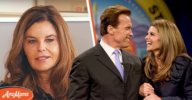 Pictured: (L) Journalist Maria Shriver during an interview on "LiveStrong." (R) California Governor Arnold Schwarzenegger smiles at his wife Maria Shriver after being sworn into office for a second term as Governor on January 5, 2007 in Sacramento, California | Photo: Getty Images and YouTube/@LiveStrongWoman