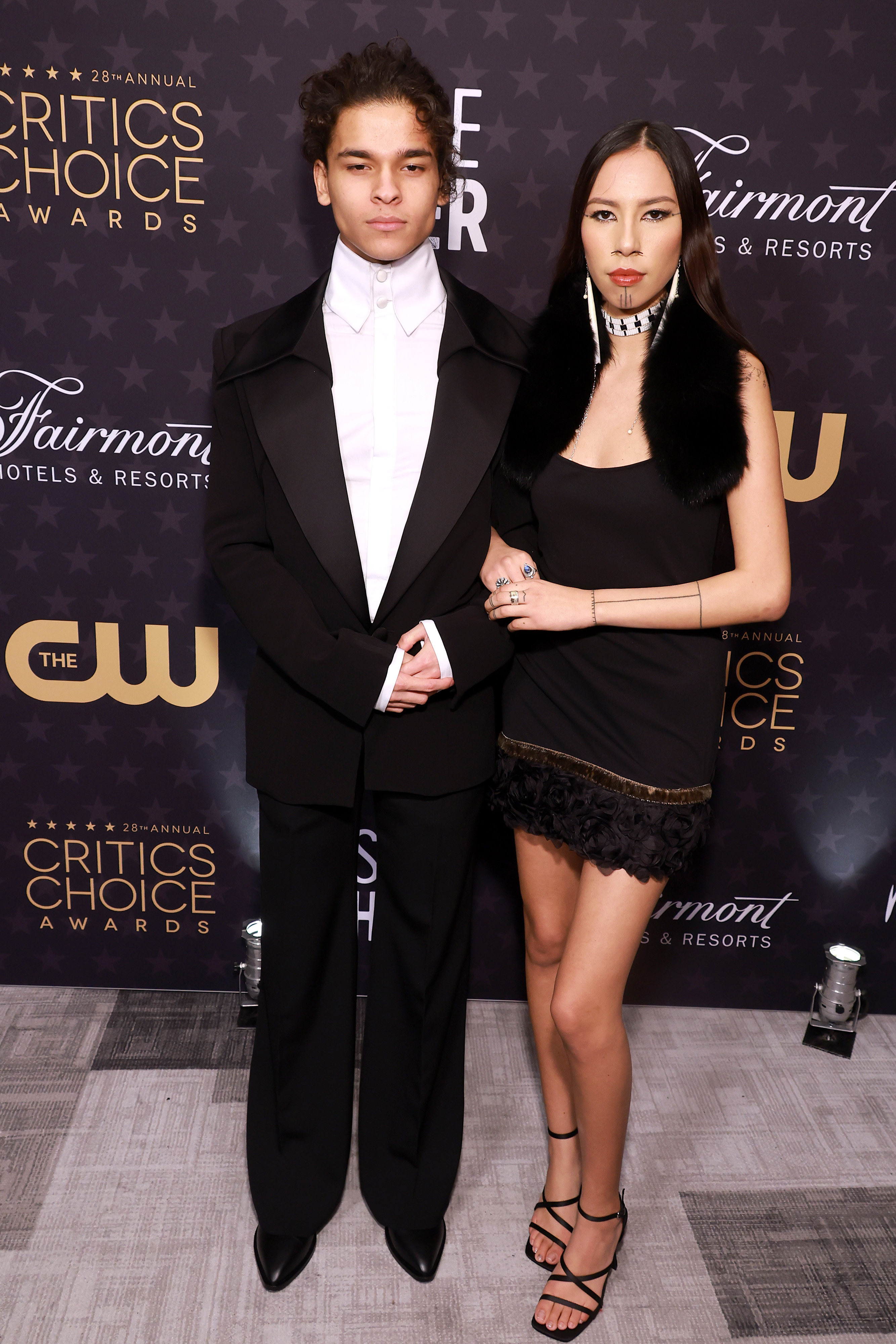 D'Pharaoh Woon-A-Tai and Quannah Chasinghorse at the 28th Annual Critics Choice Awards on January 15, 2023, in Los Angeles, California. | Source: Getty Images