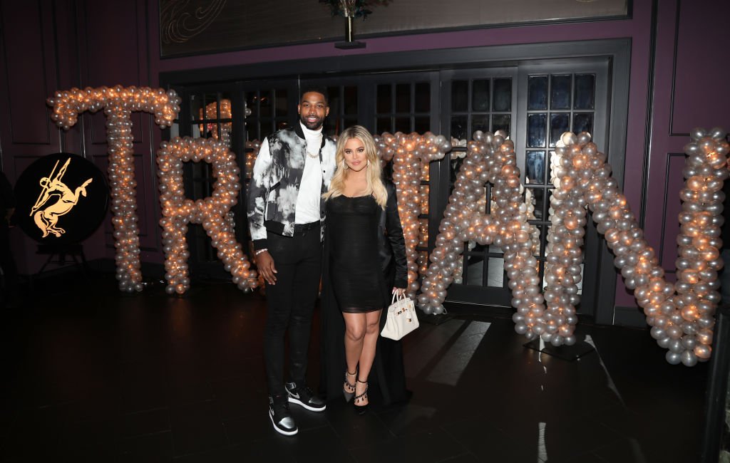 Tristan Thompson and Khloe Kardashian at the former's birthday celebration at Beauty & Essex on March 10, 2018. | Photo: Getty Images