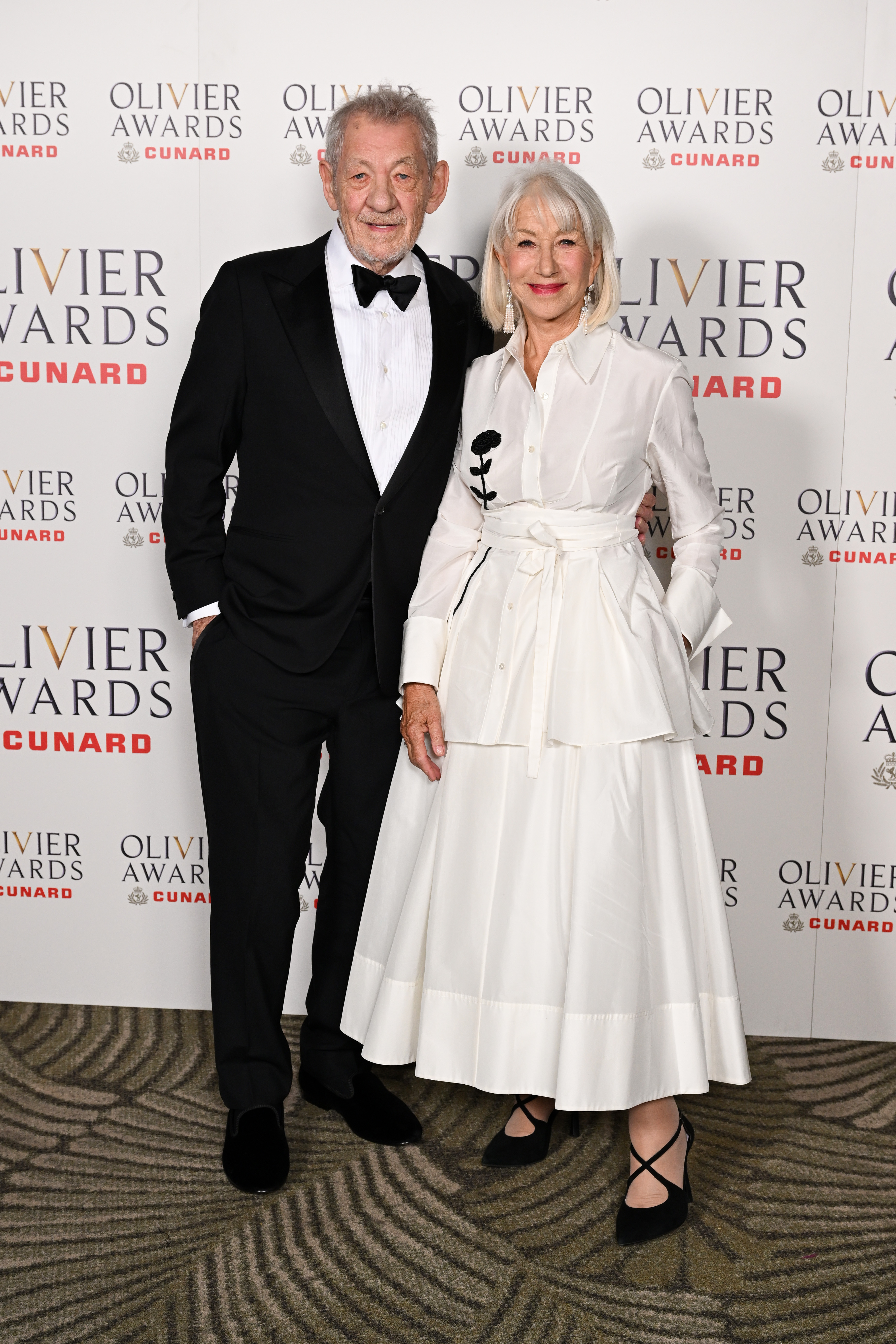 Sir Ian McKellen and Dame Helen Mirren during The Olivier Awards 2026 on 12 April in London, England. | Source: Getty Images