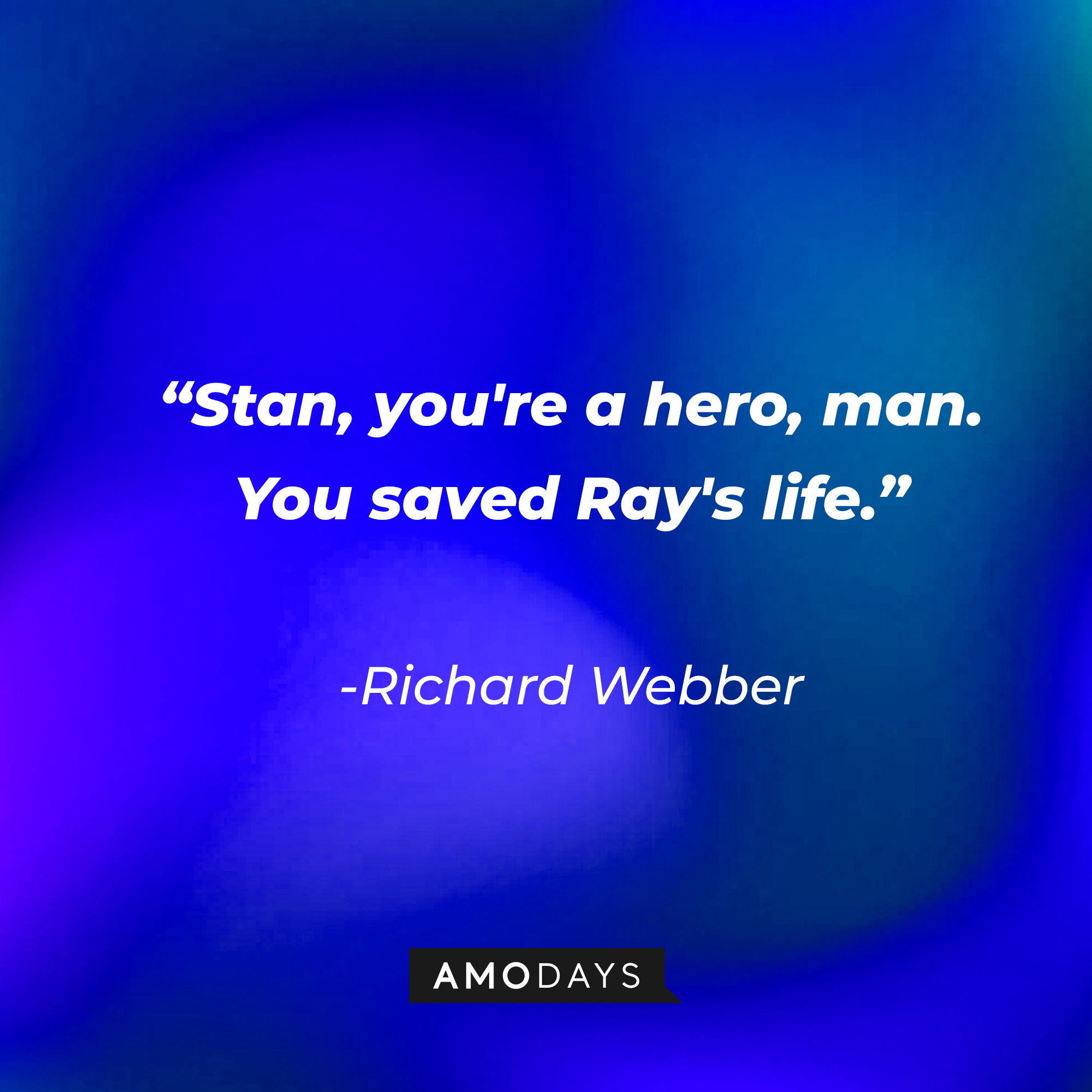 Richard Webber with his quote: "Stan, you're a hero, man. You saved Ray's life." | Source: Amodays