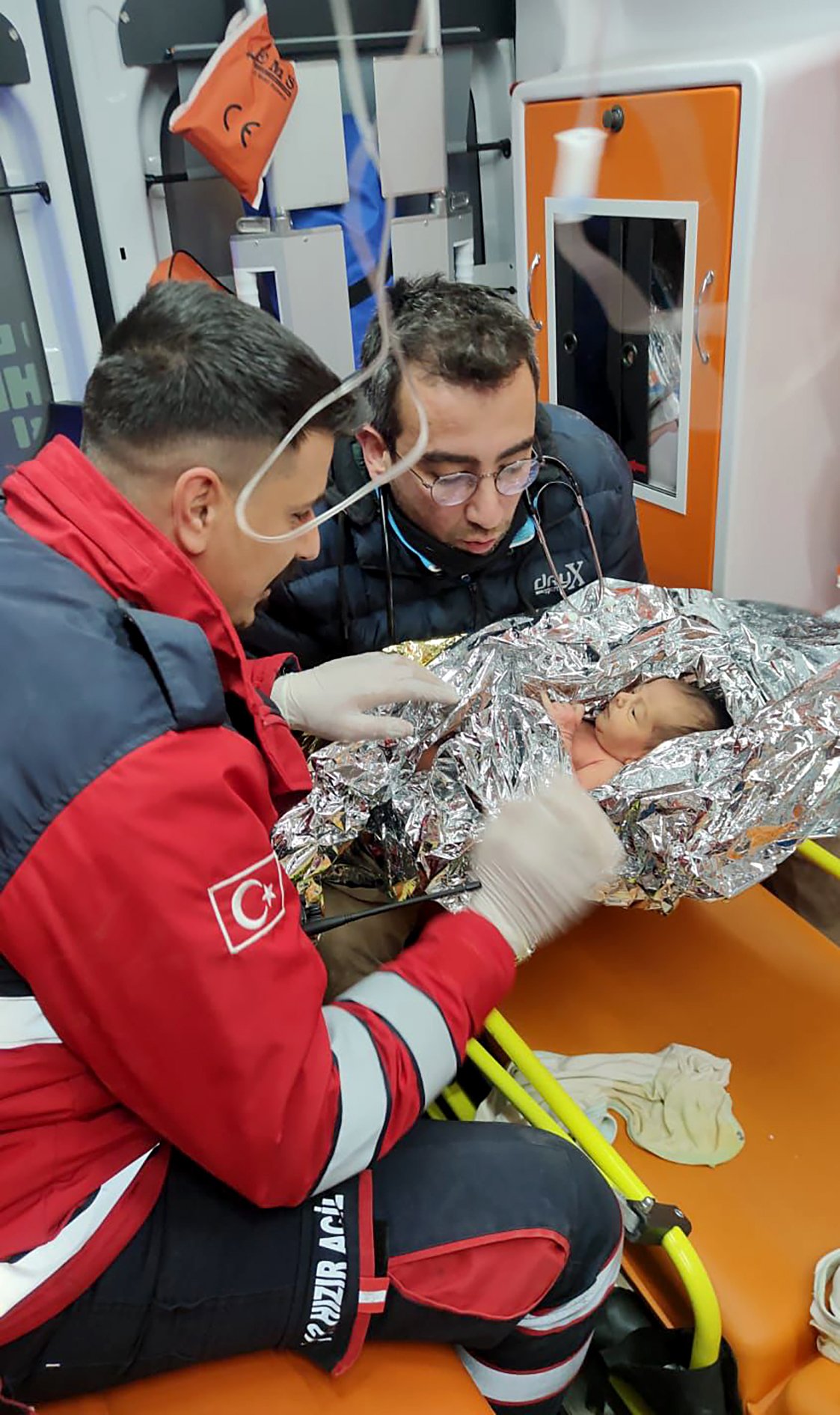 Yagiz Ulas rescued from the rubble 90 hours after the earthquake in Turkey | Source: Getty Images