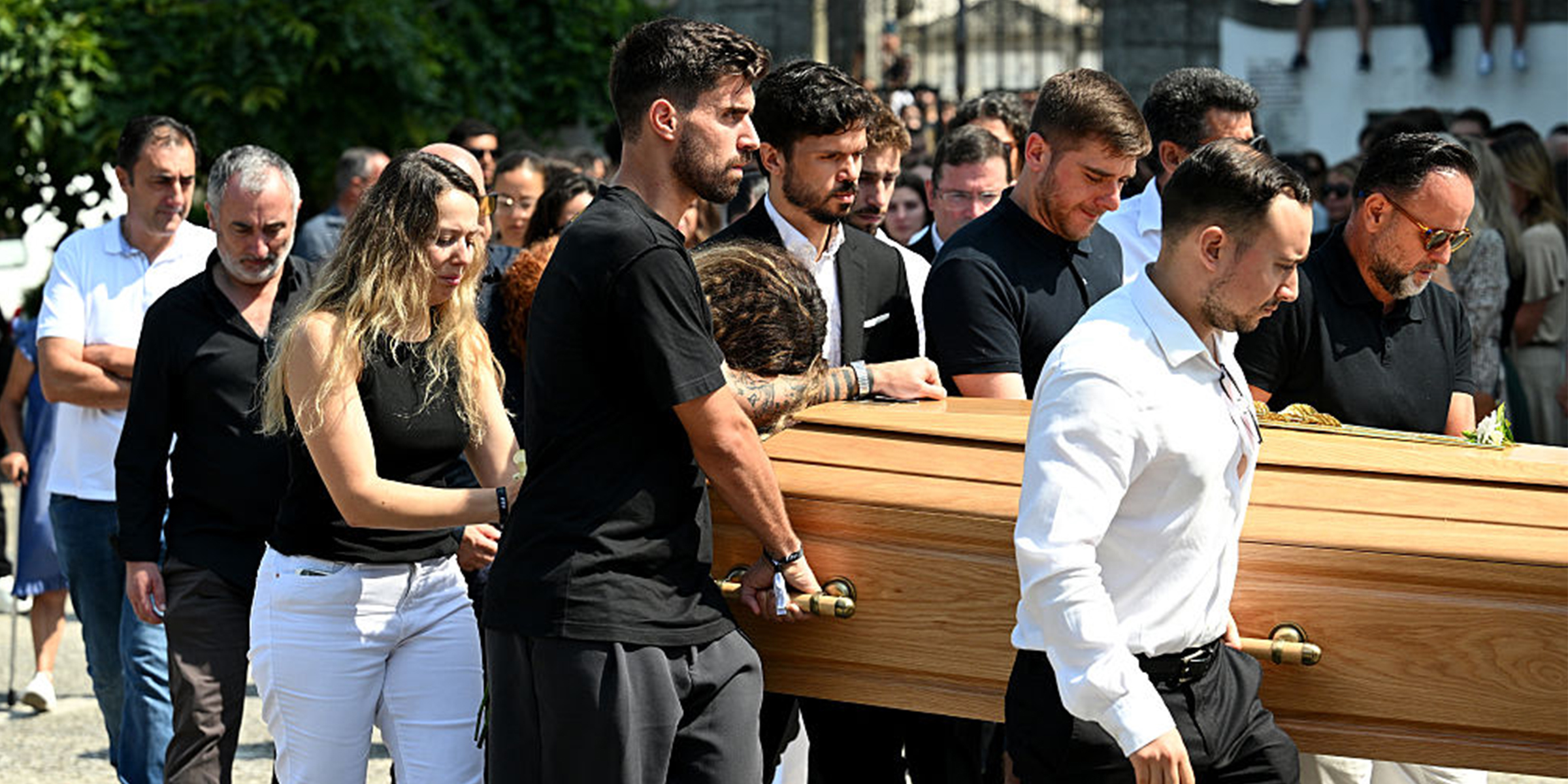 A group of mourners during Diogo Jota's funeral | Source: Getty Images