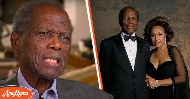 Actor Sidney Poitier during a 2013 CBS "Sunday Morning" interview [Left] Poitier and Diahann Carroll at the 36th Annual NAACP Image Awards [Right] | Photo: Getty Images & YouTube/CBS Sunday Morning 