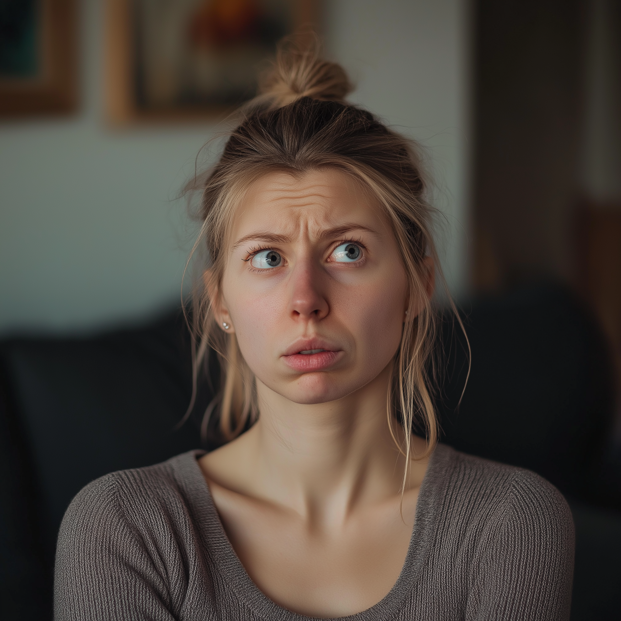 A woman looks confused and annoyed while looking at someone | Source: Midjourney