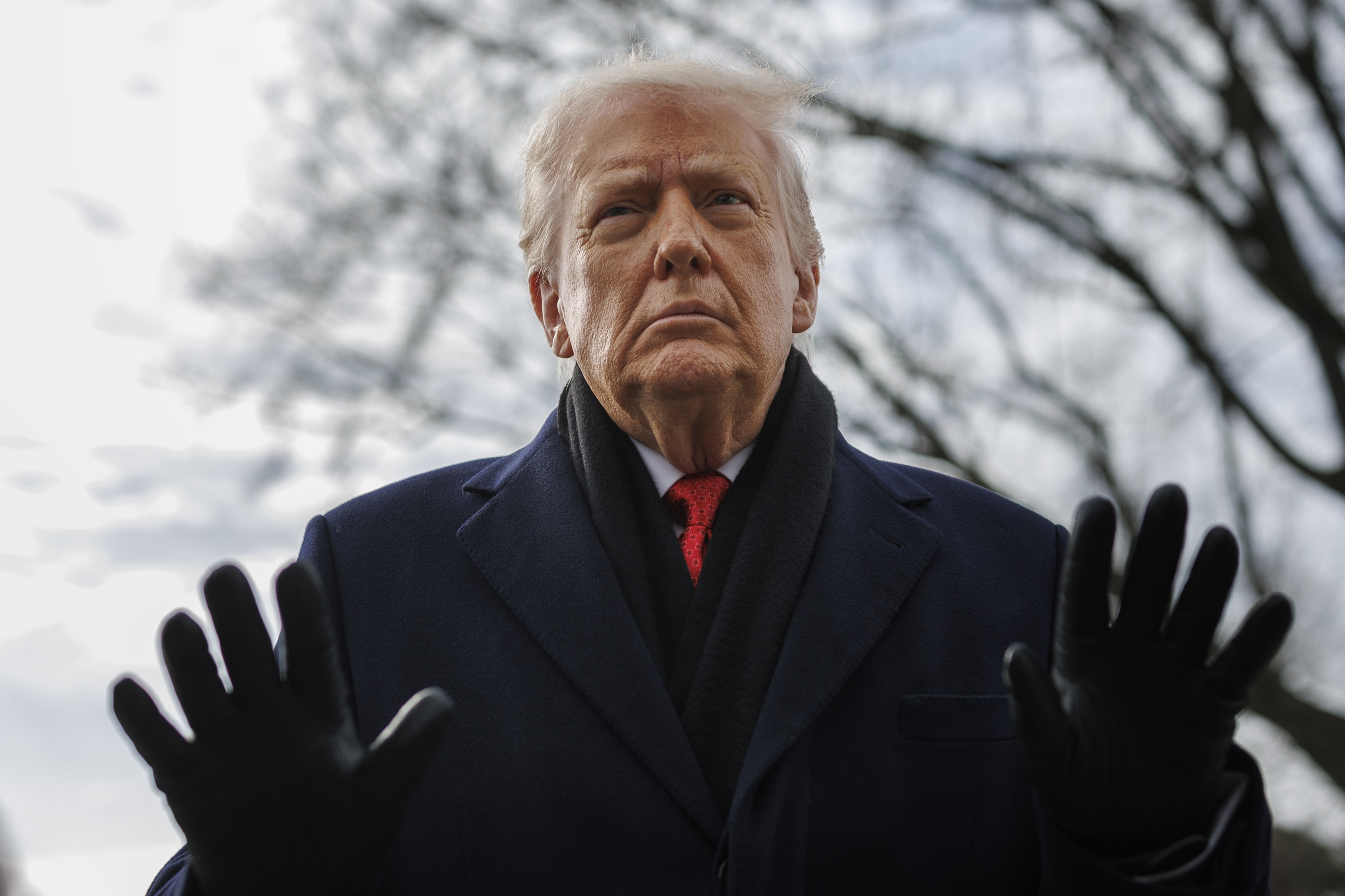 President Donald Trump speaks to reporters on the South Lawn before boarding Marine One at the White House on January 16, 2026 | Source: Getty Images