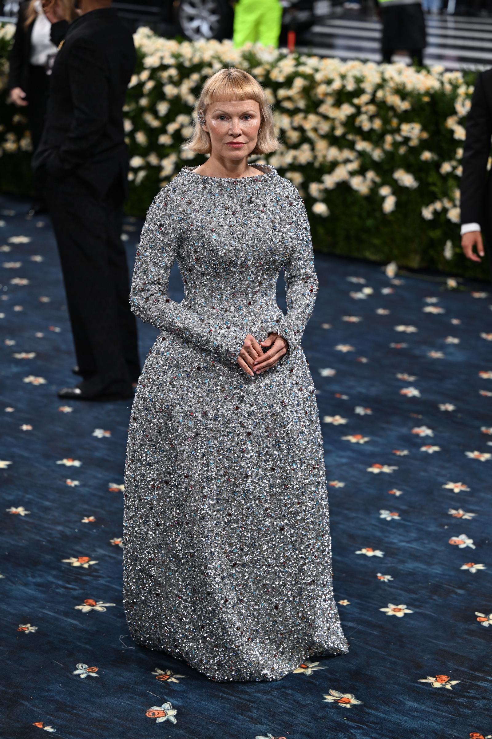 Pamela Anderson photographed attending the Metropolitan Museum of Art Costume Institute Benefit Gala 2025 | Source: Getty Images