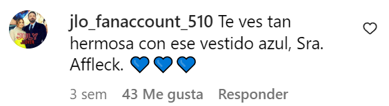 El comentario de un fan al post de Instagram de Jennifer Lopez. | Foto: Instagram.com/jlo
