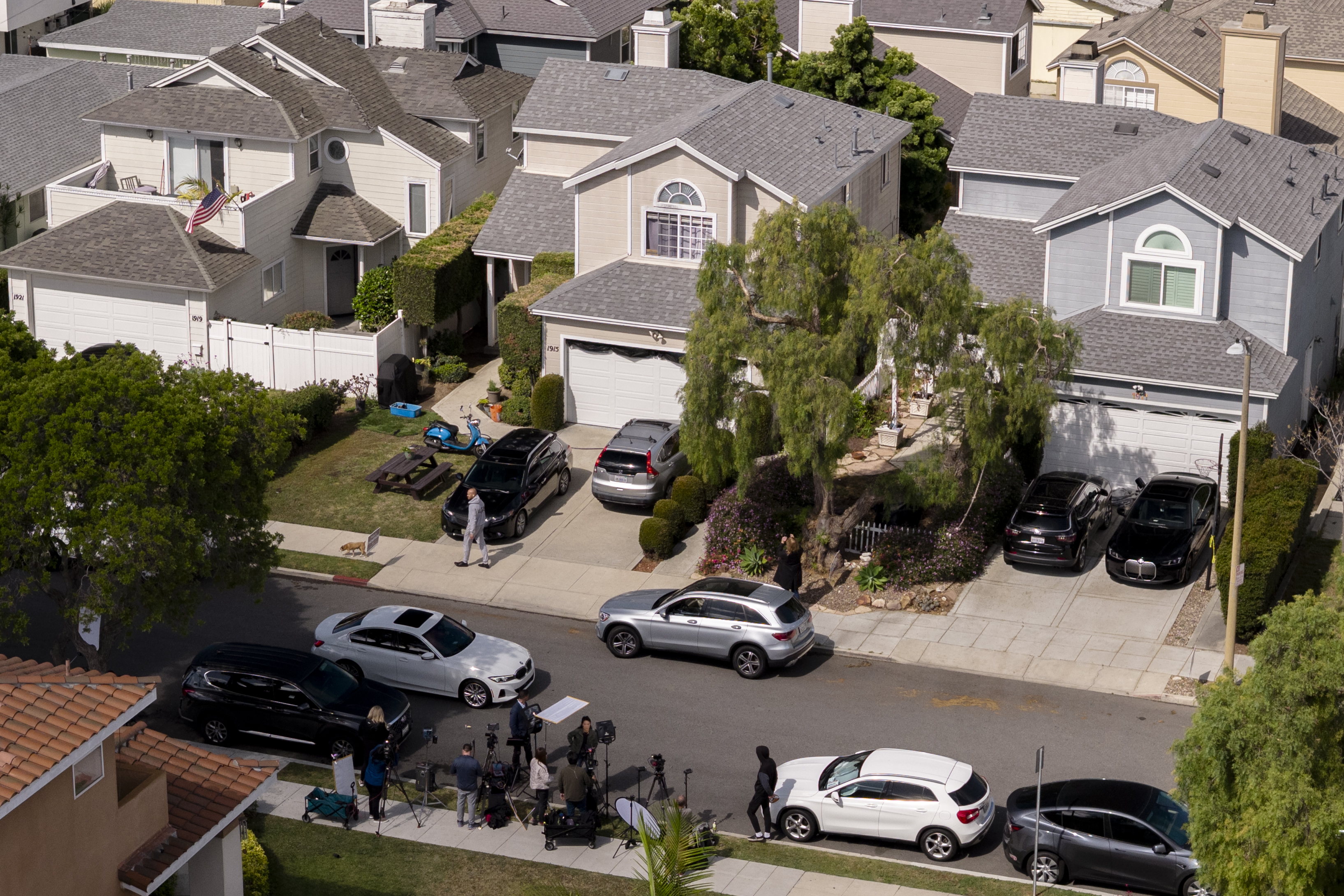 An aerial view shows a home connected to shooting suspect Cole Tomas Allen in Torrance, California, on April 26, 2026 | Source: Getty Images