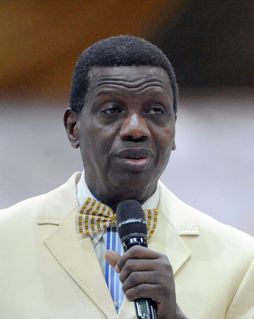 Enoch Adeboye, prays into the New Year during the crossover watch night church service at the Redemption Camp on Lagos Ibadan highway on Janauary 1, 2014. | Photo: Getty Images