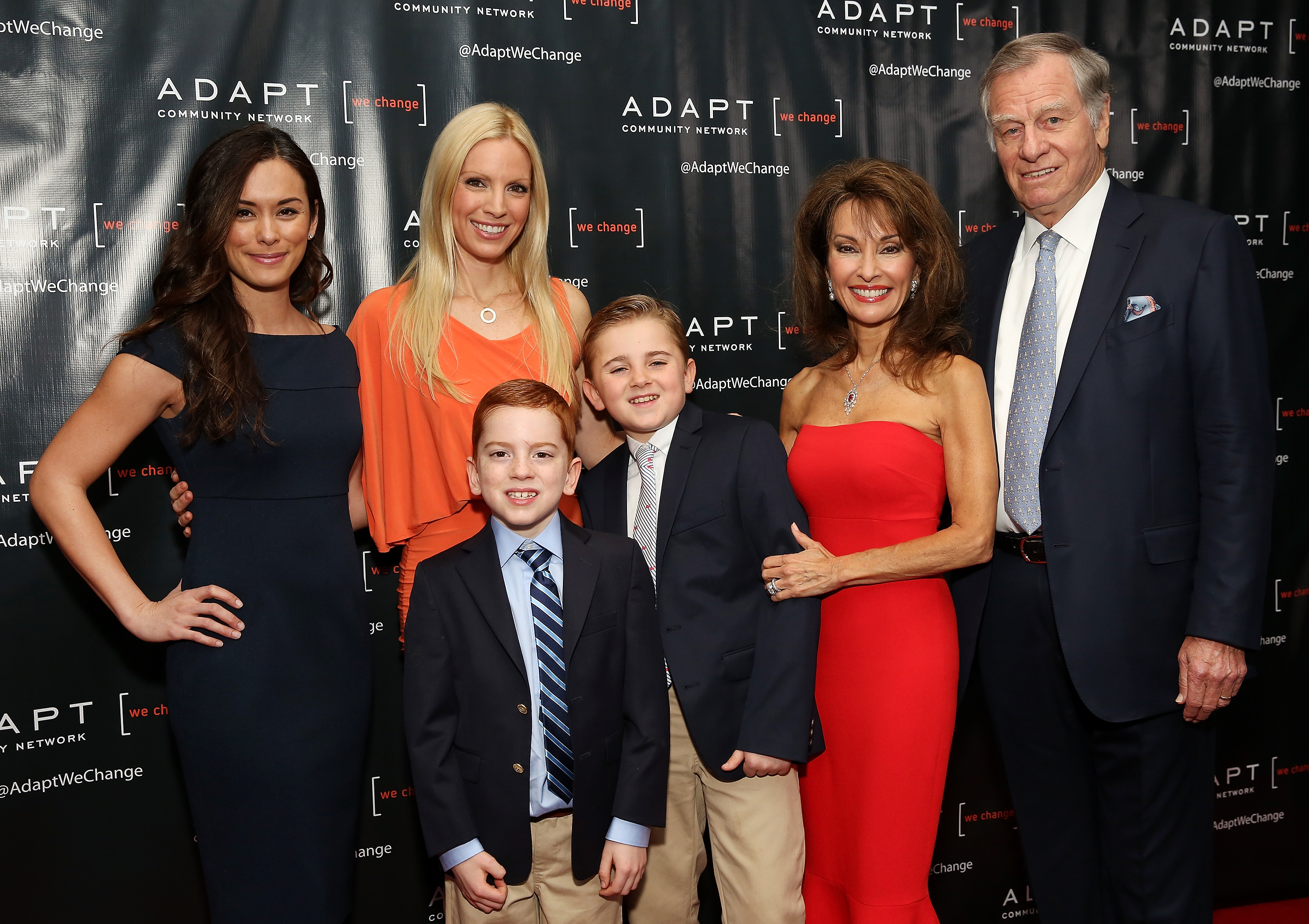 (L-R) Courtney Velasco, Liza Huber, Brendan Hesterberg, Royce Alexander Hesterberg, Susan Lucci and Helmut Huber attend the UCP of NYC 70th Anniversary Celebration Gala, at New York Hilton Midtown, on March 9, 2017, in New York City. | Source: Getty Images