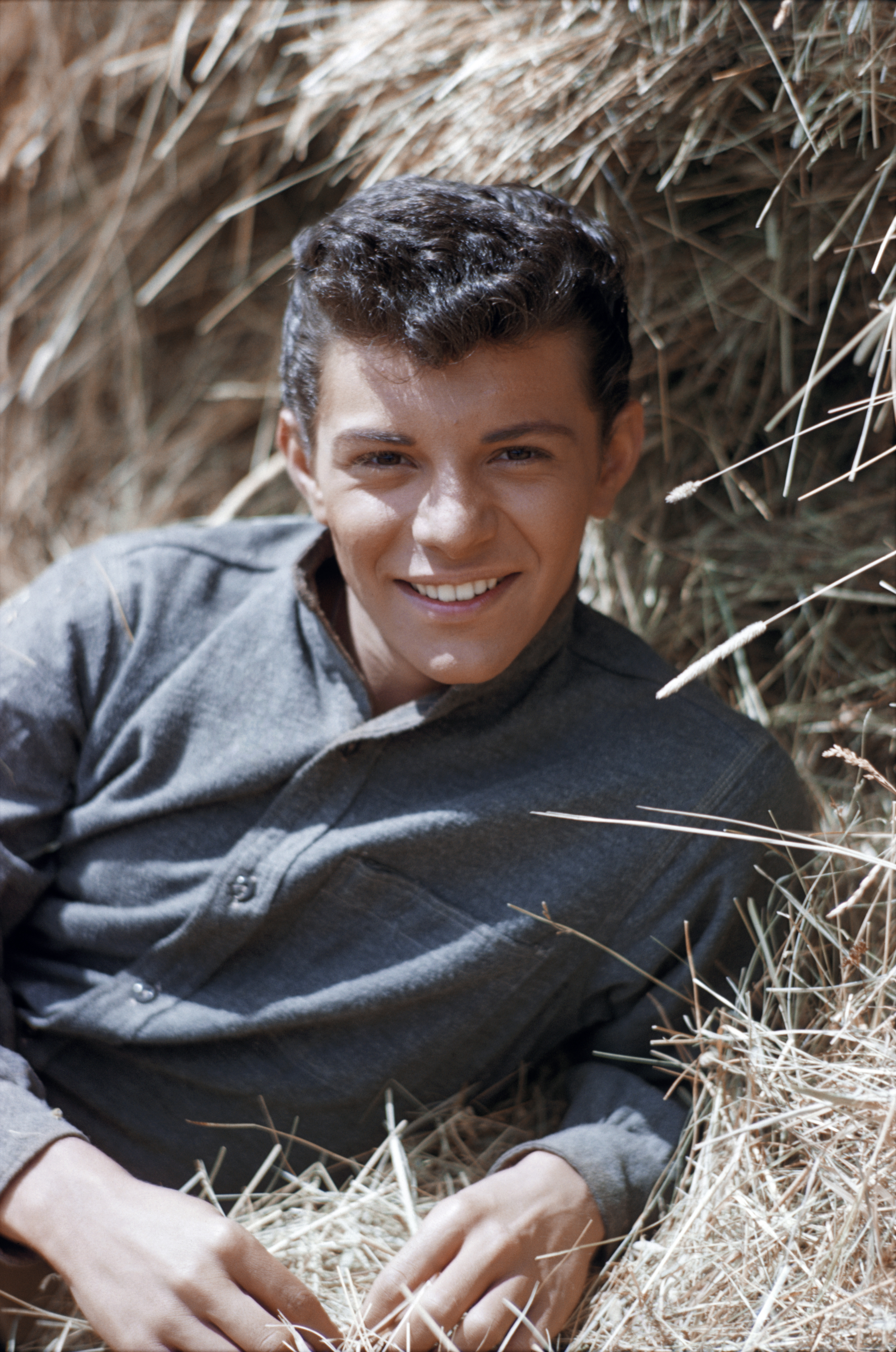 Frankie Avalon on the set of "Guns of the Timberland," in 1959 | Source: Getty Images