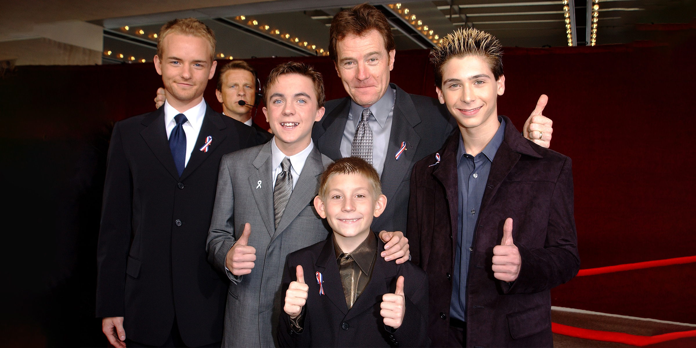 Cast of "Malcolm in the Middle" Chris Masterson, Erik Per Sullivan, Bryan Cranston, Frankie Muniz and Justin Berfield arrive for the 53rd Annual Primetime Emmy Awards in 2010 | Source: Getty Images