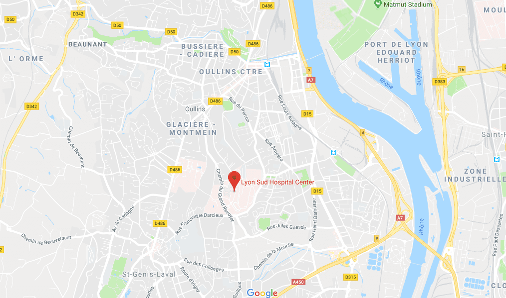 Localisation du Centre hospitalier Lyon-Sud. | Google Maps