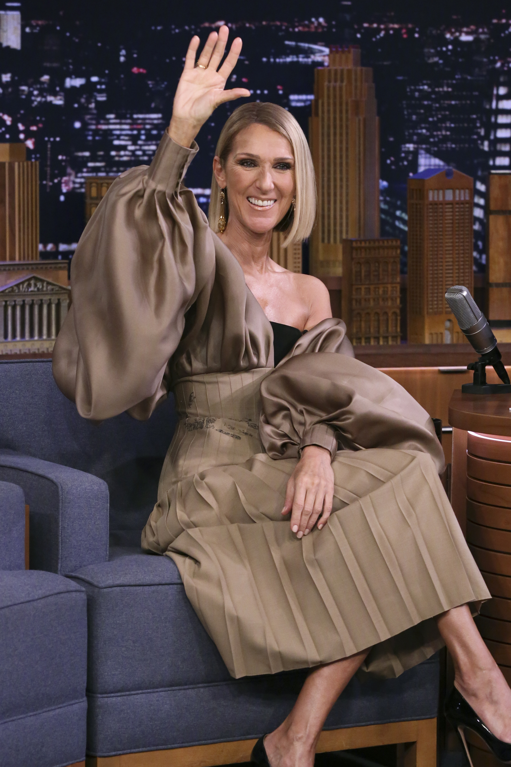 Celine Dion during an interview on Jimmy Fallon's "The Tonight Show" on November 15, 2019 | Source: Getty Images