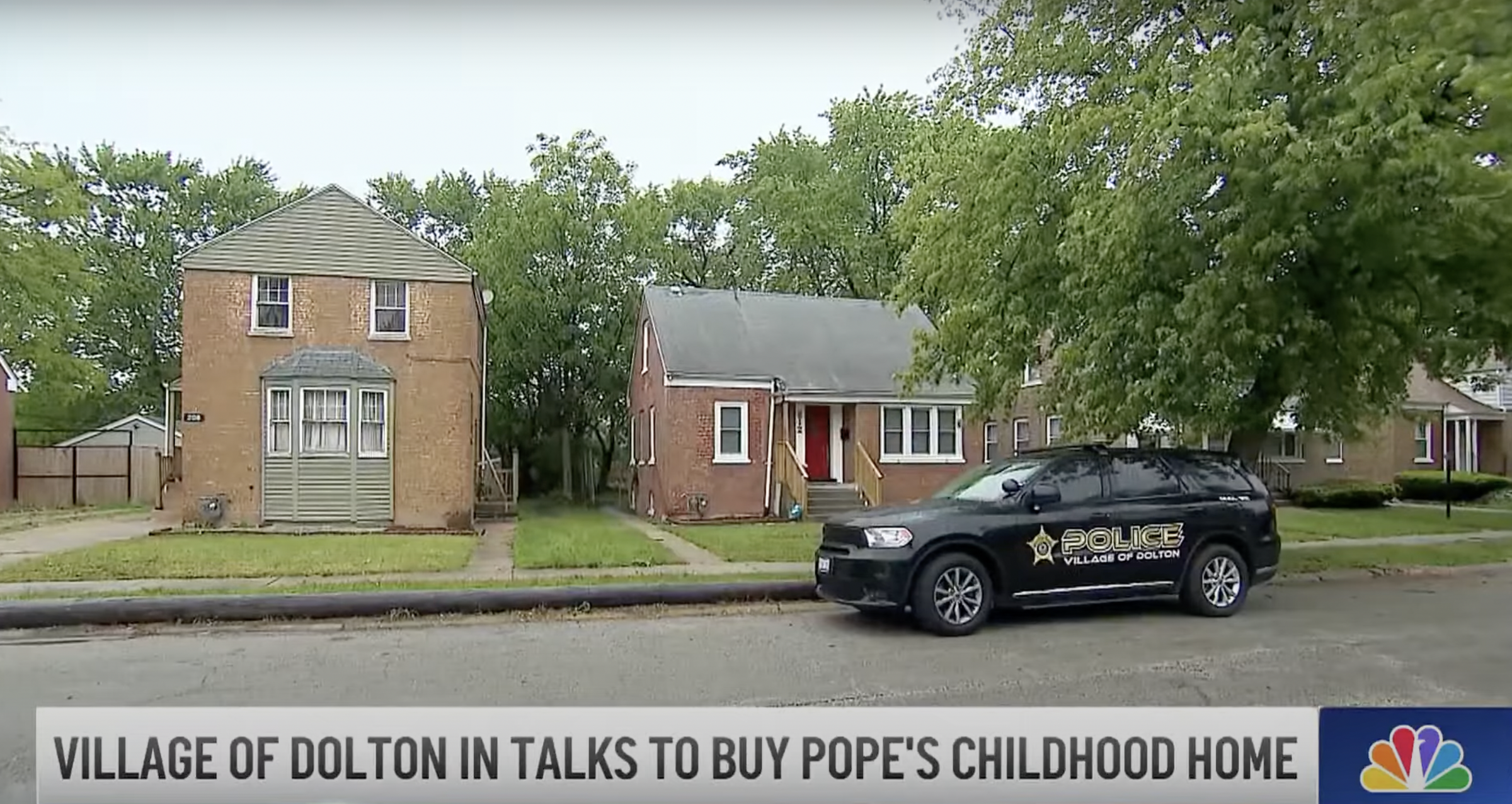 A screenshot of Pope Leo XIV's childhood home from a video dated May 23, 2025. | Source: YouTube/NBC Chicago