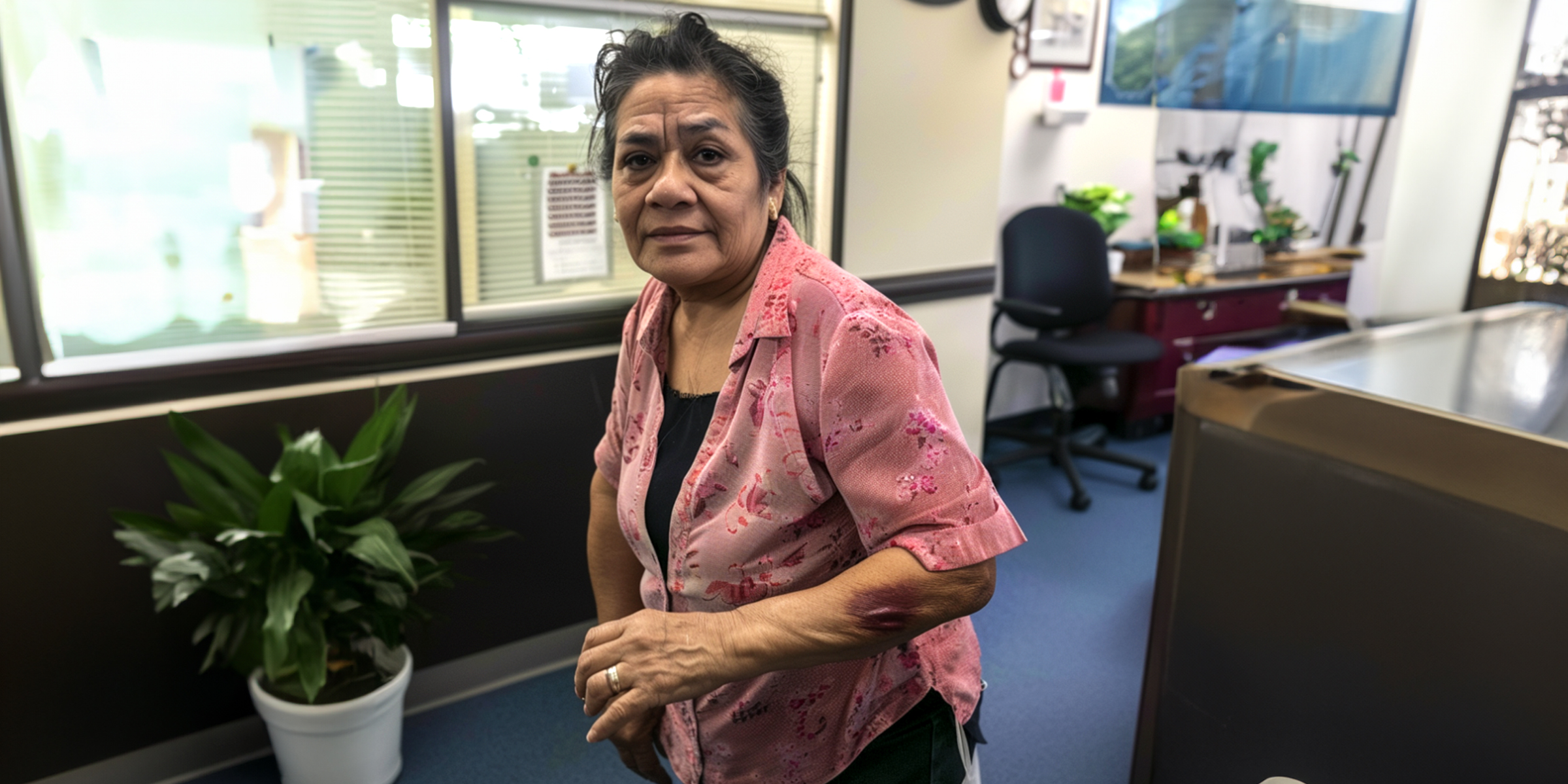 An office cleaning lady with a scar on her hand | Source: AmoMama