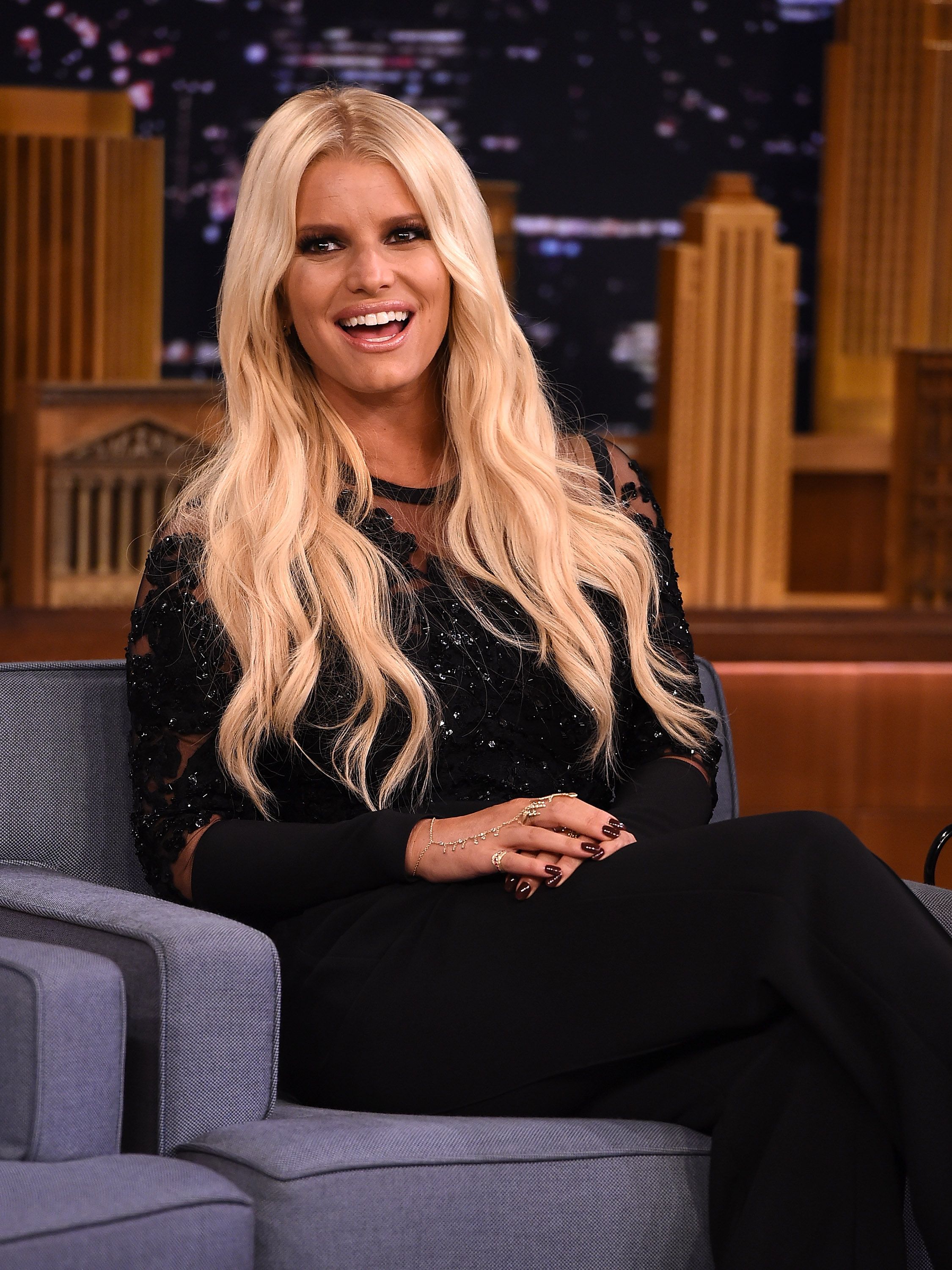 Jessica Simpson during "The Tonight Show Starring Jimmy Fallon" at Rockefeller Center on September 8, 2015, in New York City. | Source: Getty Images