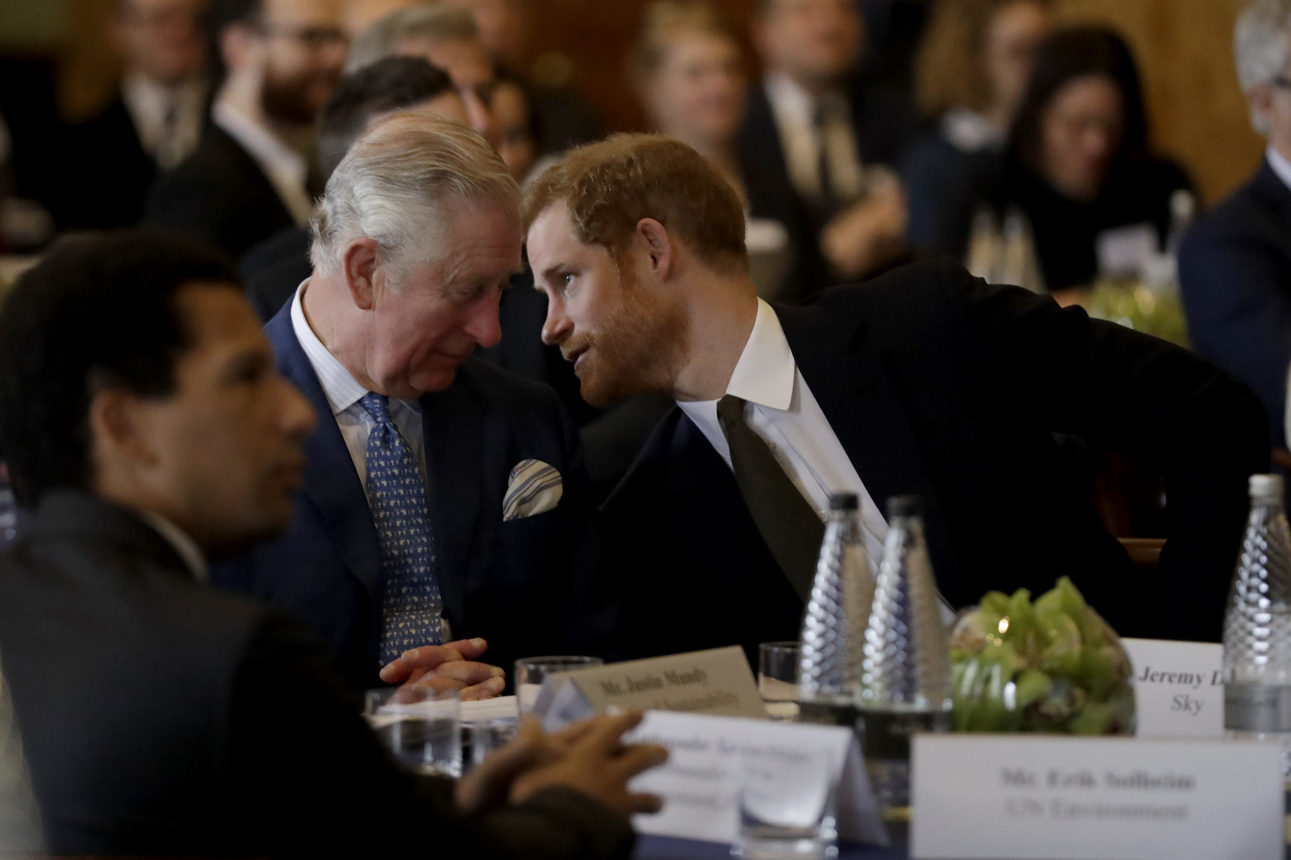 Prince Harry and Prince Charles, Prince of Wales attend the 'International Year of The Reef' 2018 meeting at Fishmongers Hall | Source: Getty Images