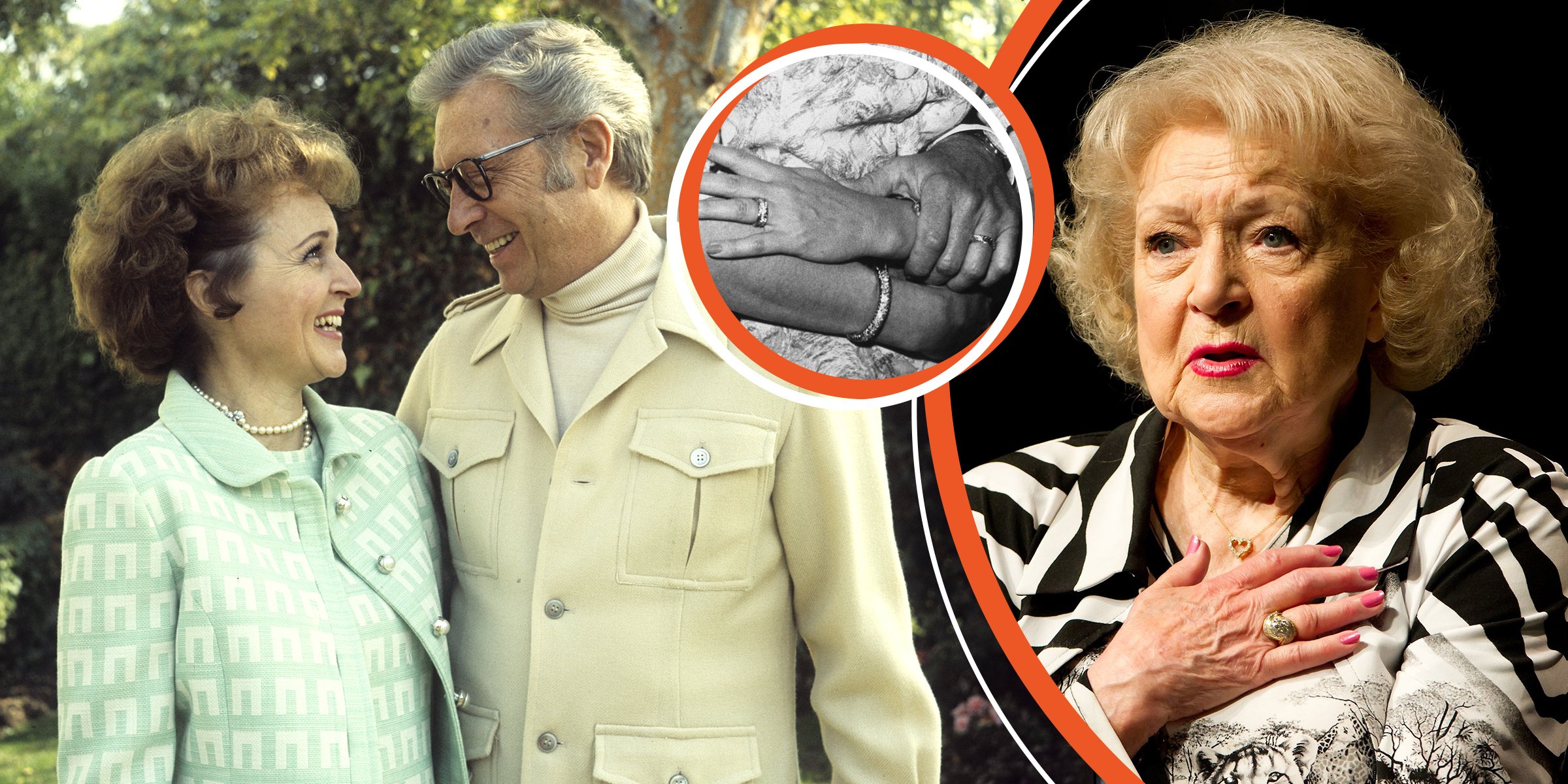 Betty White and Allen Ludden | Betty White | Betty White and Allen Ludden's hands | Source: Getty Images